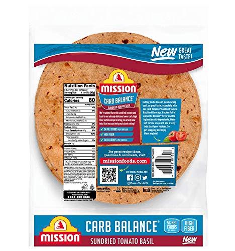 Mission Foods Mission Carb Balance Tomato Basil Wraps by Mission - 2/8ct, 16 wraps total