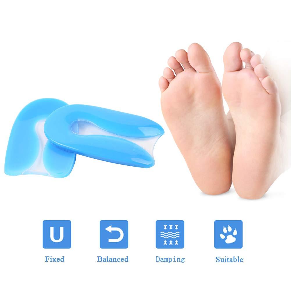 Edoneery Silicone Gel Heel Cups for Plantar Fasciitis and Heel Pain Foot Care(M)