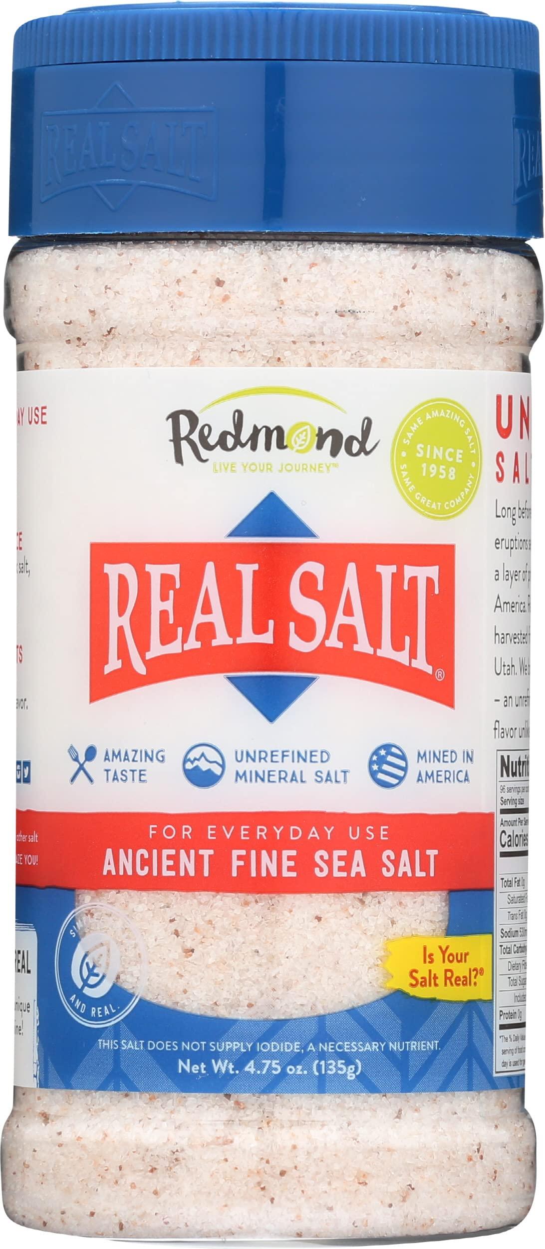 Redmond Redmond Natural Real Salt Ancient Fine Sea Salt Shaker, Gluten Free, 4.75 Ounces (Pack Of 1)