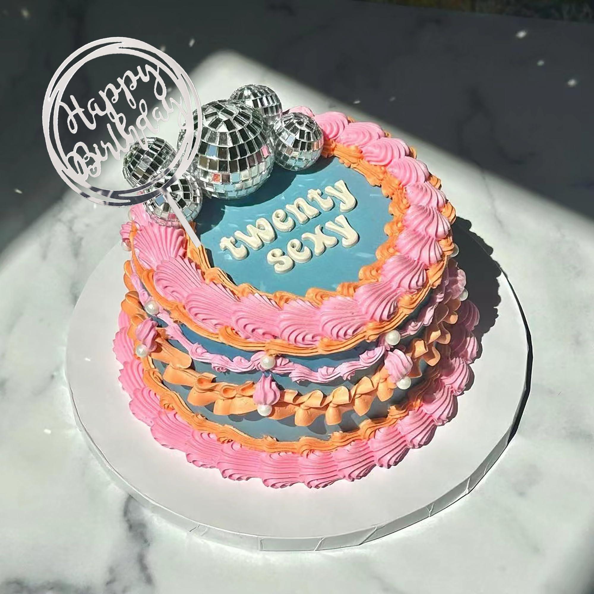 itianxi 26 PCS Disco Ball Cake Toppers Mini Disco Cowgirl Cupcake Toppers 1970s Disco Cakes Toppers Disco Party Decor Bachelorette Cake Topper for Disco Ball Party Decorations Birthday Cake Decorations