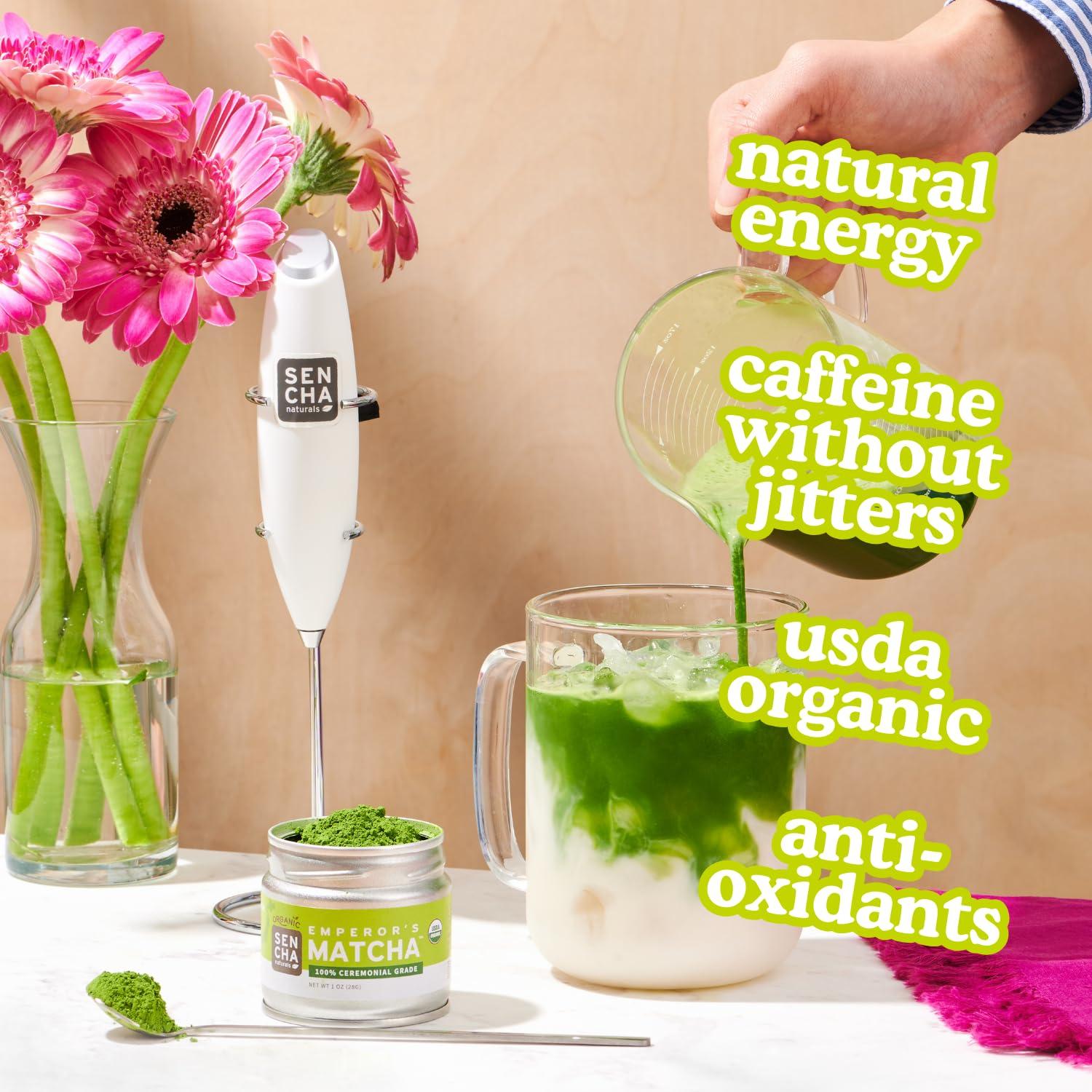 SENCHA NATURALS SEN CHA Naturals Organic Matcha Green Tea Powder, Ceremonial Grade, First Harvest Organic Matcha, 1oz Tin (1 Pack)