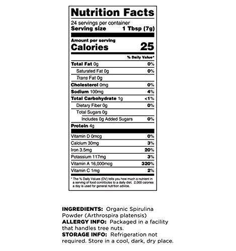 Terrasoul Superfoods Terrasoul Superfoods Organic Spirulina Powder, 6 Oz, Vegan Protein, Green Superfood Boost for Smoothies, Detoxifying Elixirs, and Immune Support