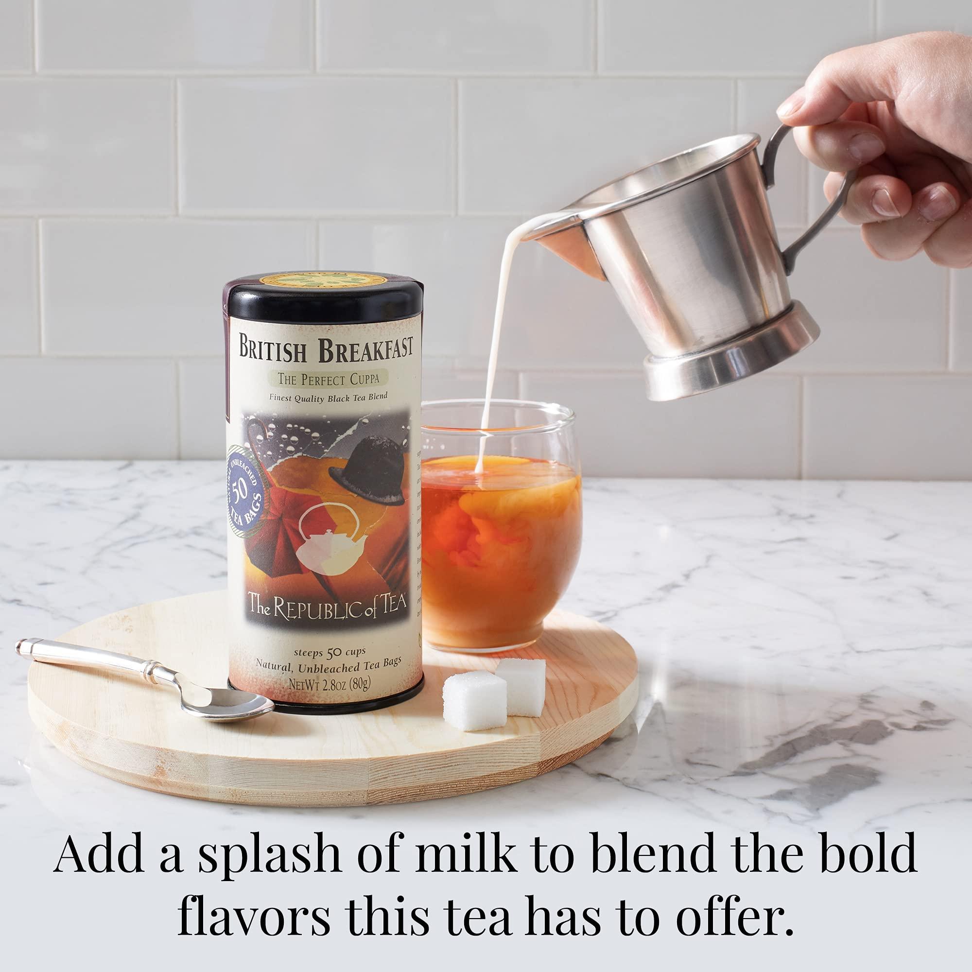 The Republic of Tea The Republic of Tea British Breakfast Tea 2.8 oz Tin, 50 Tea Bags, Gourmet Black Tea | Caffeinated