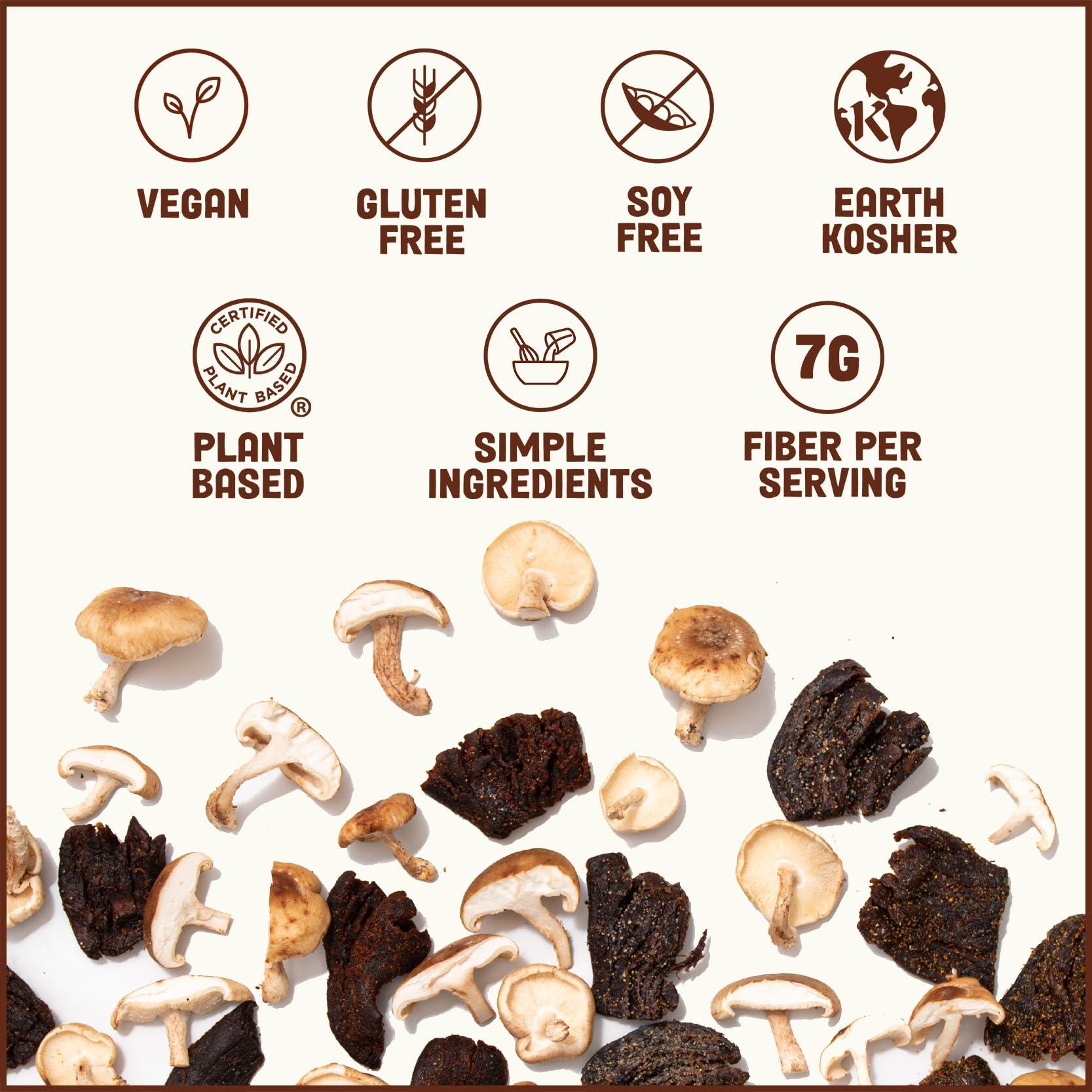 Pan's Pan's Mushroom Jerky, Organic, Vegan Snacks, Dried Mushrooms Shitake, Plant based Jerky, Meatless Jerky, Gluten Free, High in Fiber, with Salt & Pepper flavor (2.2 Ounce, Pack of 1)
