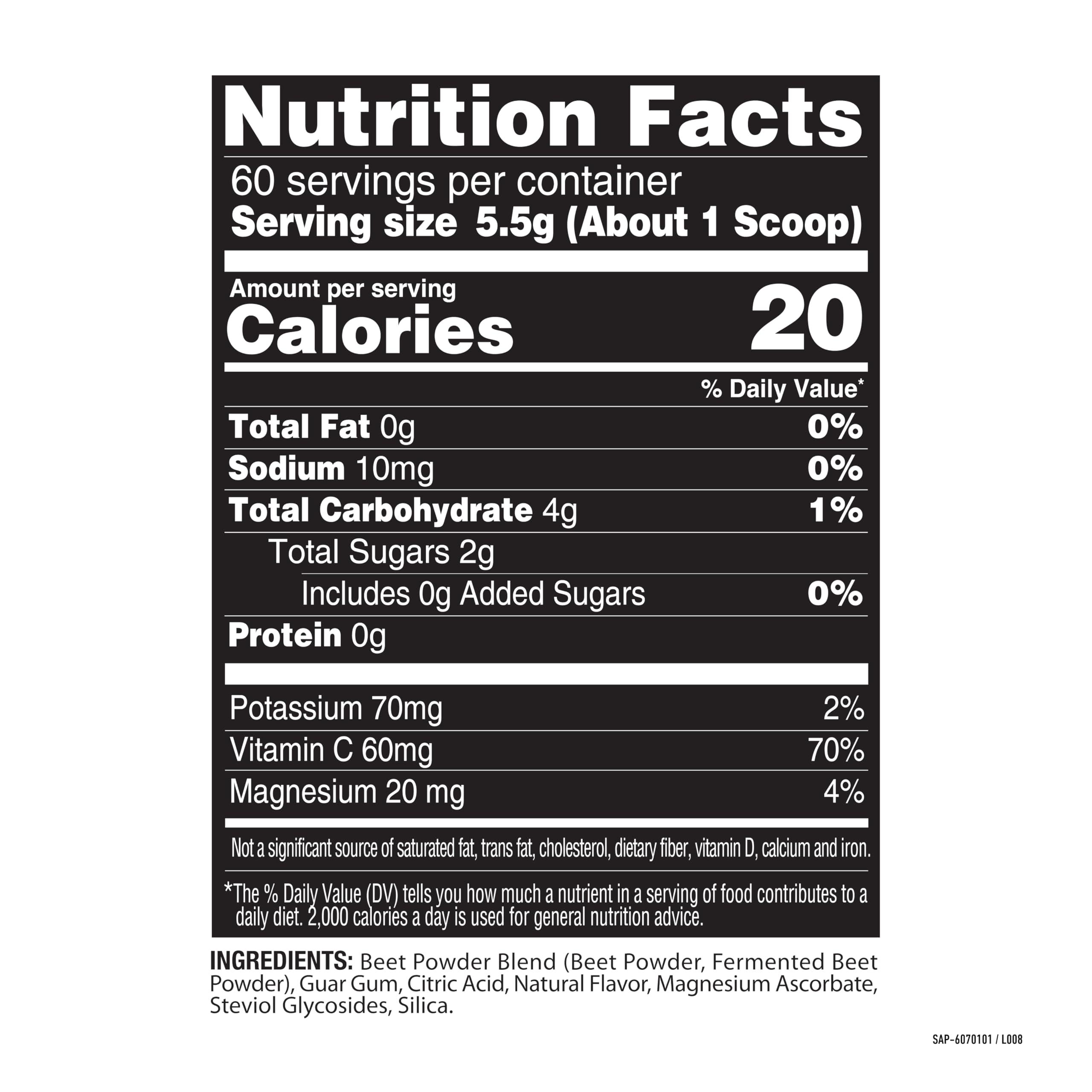 Healthy Delights Nature Fuel Power Beets Powder, Delicious Mixed Berry, Concentrated Superfood Supplement, Supports Circulation, Natural Energy & Stamina, Non-GMO, 60 Servings (Packaging May Vary)