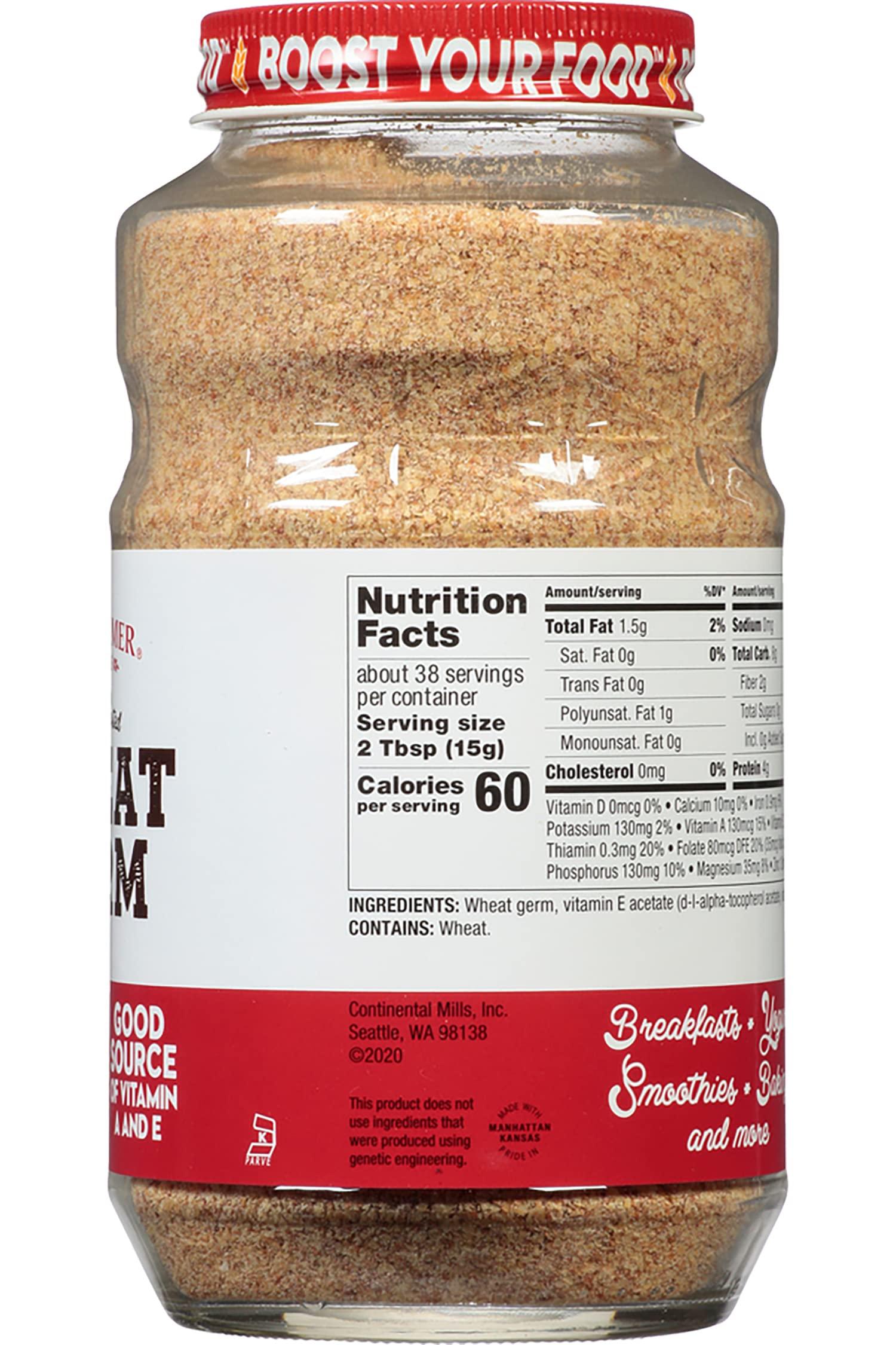 Kretschmer Kretschmer Original Toasted Wheat Germ Boost your Food with, 20 Ounce Glass Jar (Pack of 2)