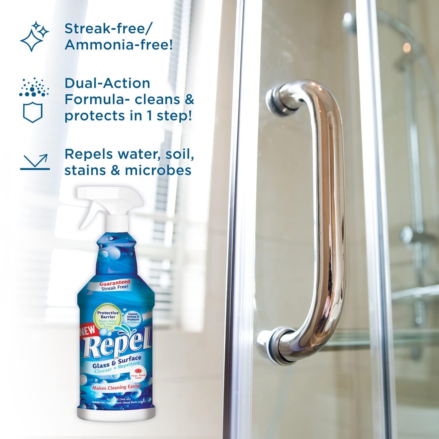 Clean-X Clean-X REPEL Glass & Surface Cleaner 32 fl. oz. - Cleans & Repels water spots and dirt on glass, mirror, tile and multi surface by UNELKO (3)