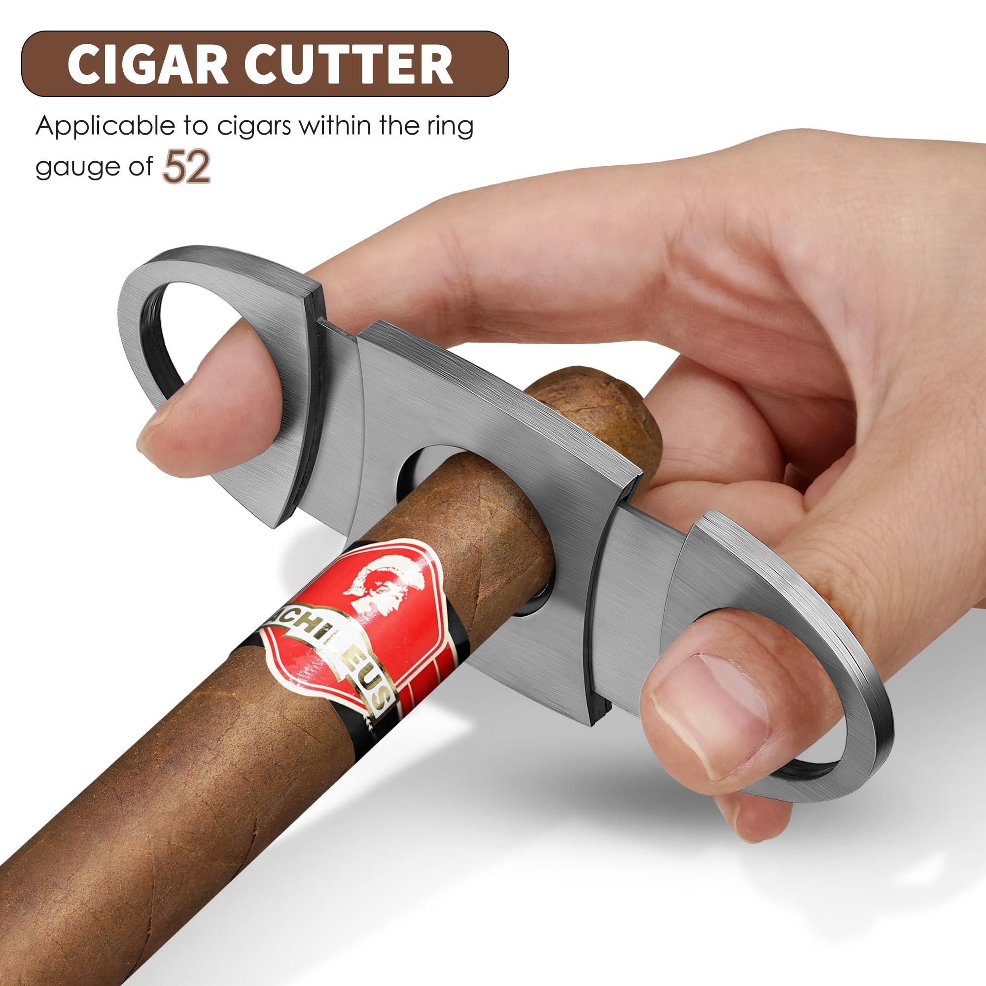 wanbro wanbro Cigar Case, 3pcs Holder, Cigars Travel Case, Cedar Lined, Leather Made Cigar Humidor with Stainless Cutter, Christmas gift for men dad