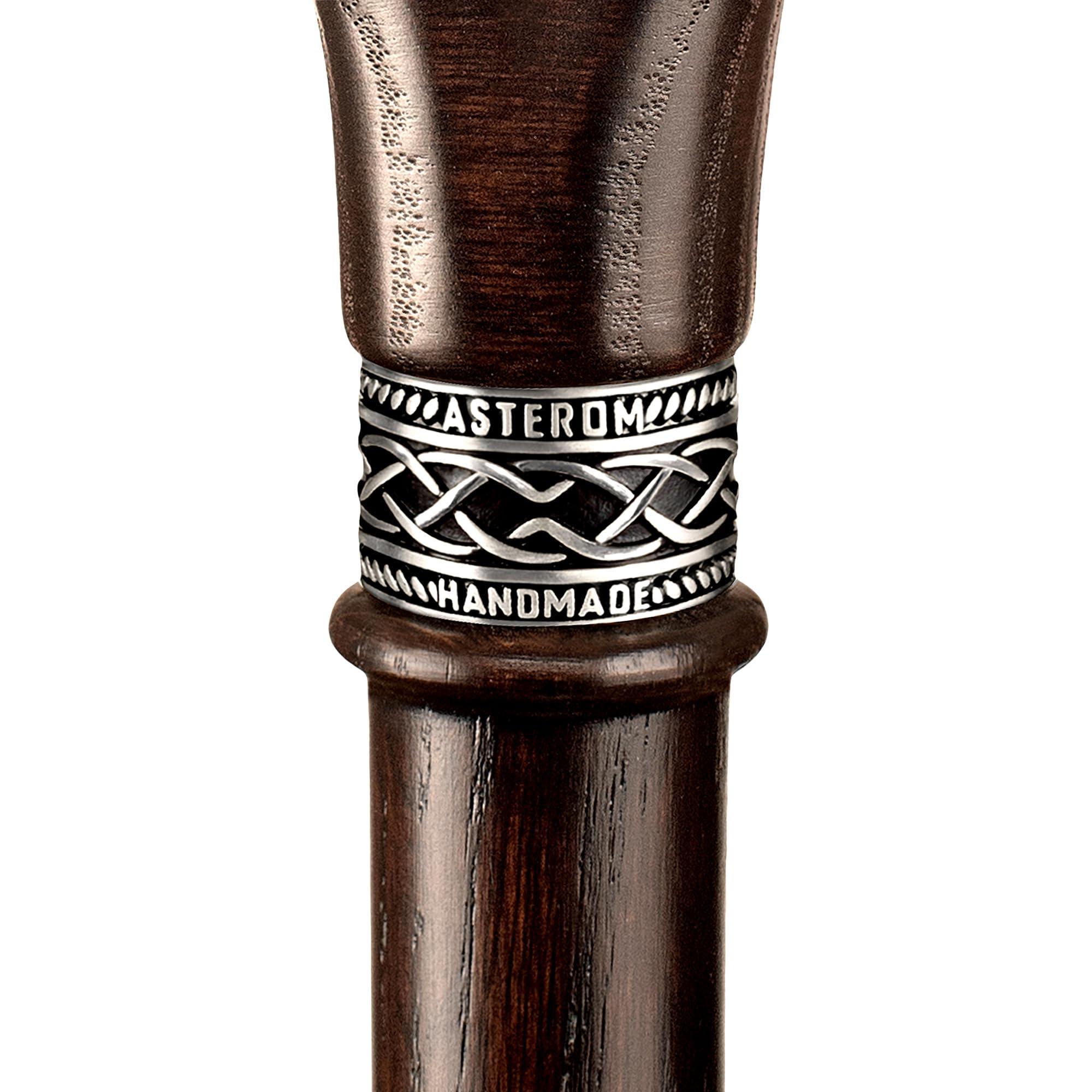 Asterom Asterom Walking Cane - Handmade, Ergonomic, Canes for Men - Wooden Walking Sticks for Seniors, Unique, Cool (Walnut, 39 Inches)