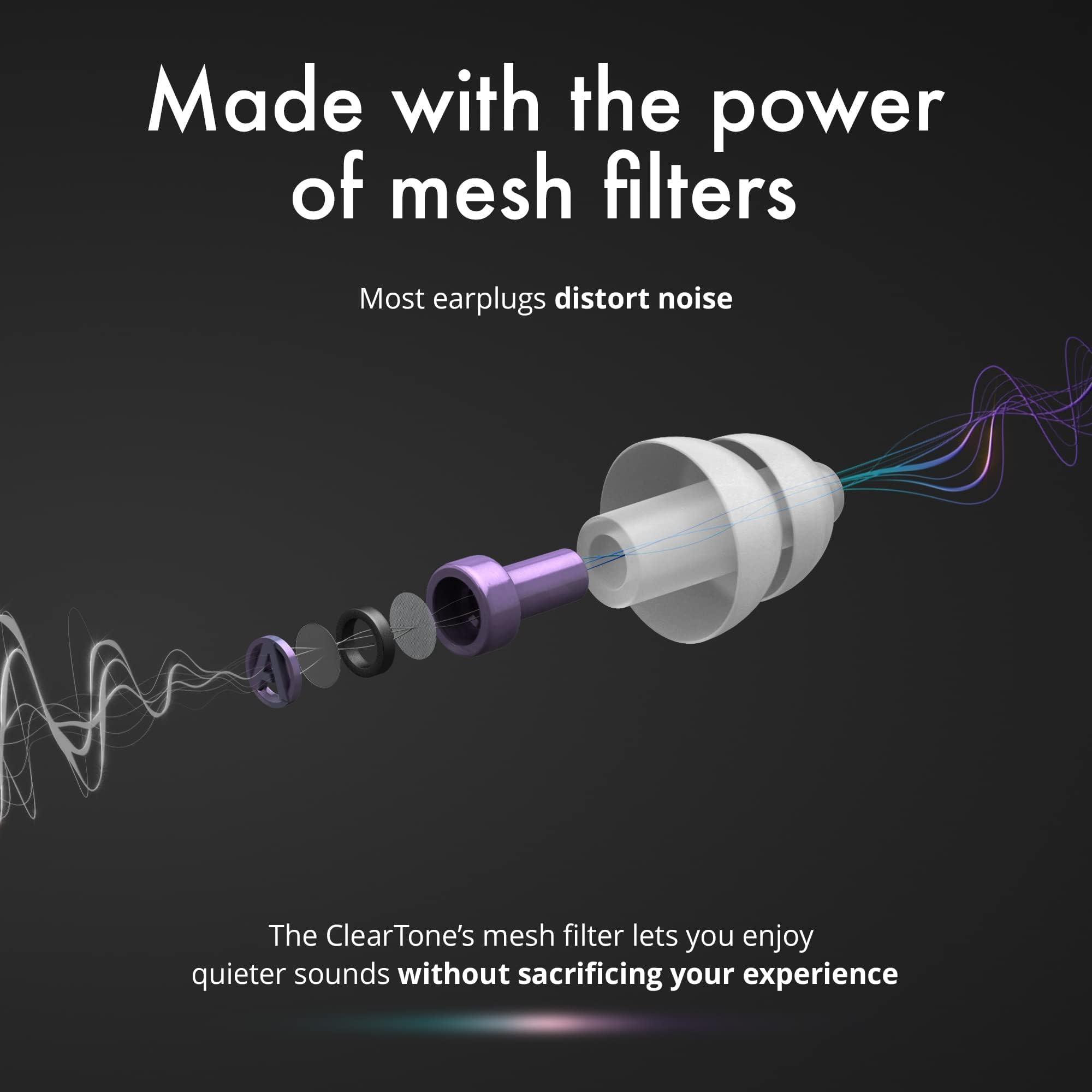 Alpine Alpine ClearTone - High Fidelity Ear Plugs for Concerts, Noise Sensitivity and More - 21dB - Soft & Comfortable - Comes with 3 Sizes: S/M/L - Earplugs for Noise Reduction - Mica