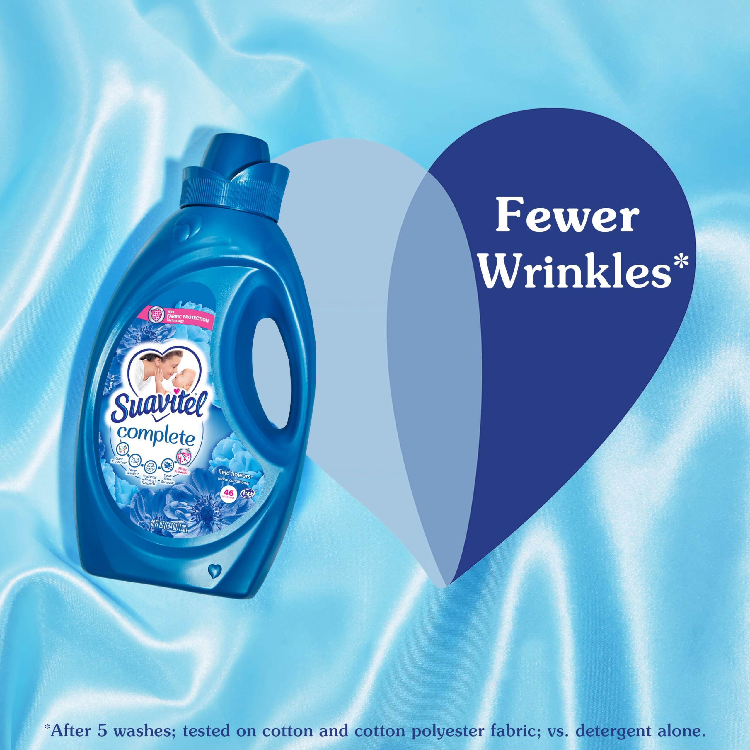 Suavitel Suavitel Complete Liquid Fabric Conditioner, Laundry Fabric Softener with Fabric Protection Technology, Field Flowers, 46 oz, Enough Liquid For 46 Small Loads