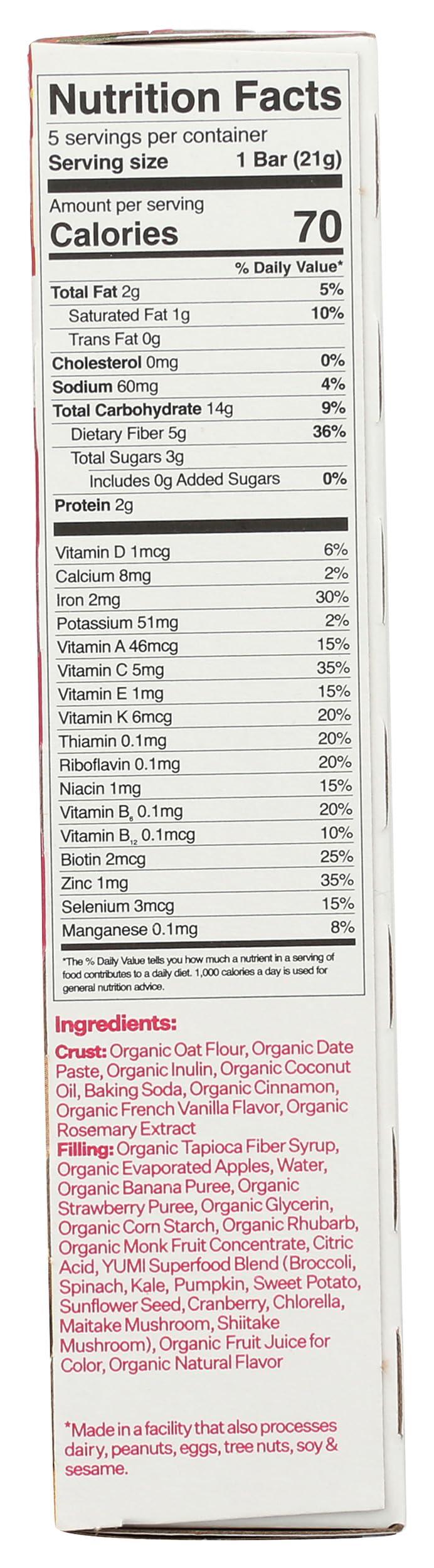 Yumi Yumi Organic Strawberry & Rhubarb Toddler Bars, 3.7 OZ