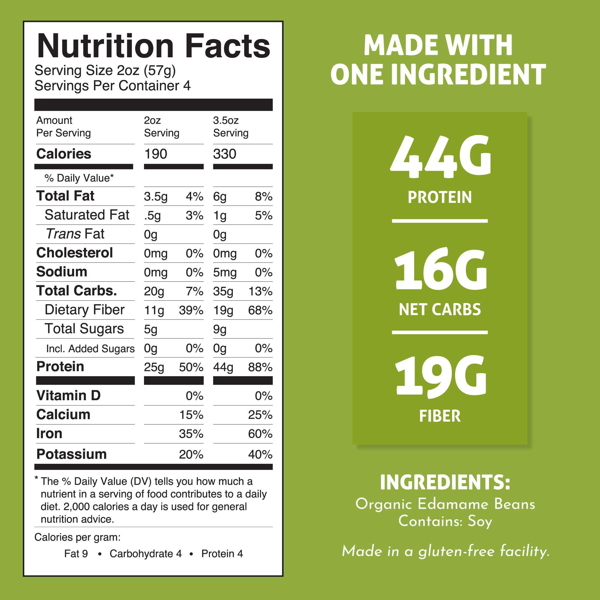 The Only Bean The Only Bean - High Protein Pasta Edamame Spaghetti Noodles - Gluten Free Pasta, Low Carb Pasta Organic, Keto, Low Carb Noodles, Protein Noodles, Healthy, Certified USDA Organic, 8oz (Pack of 2)