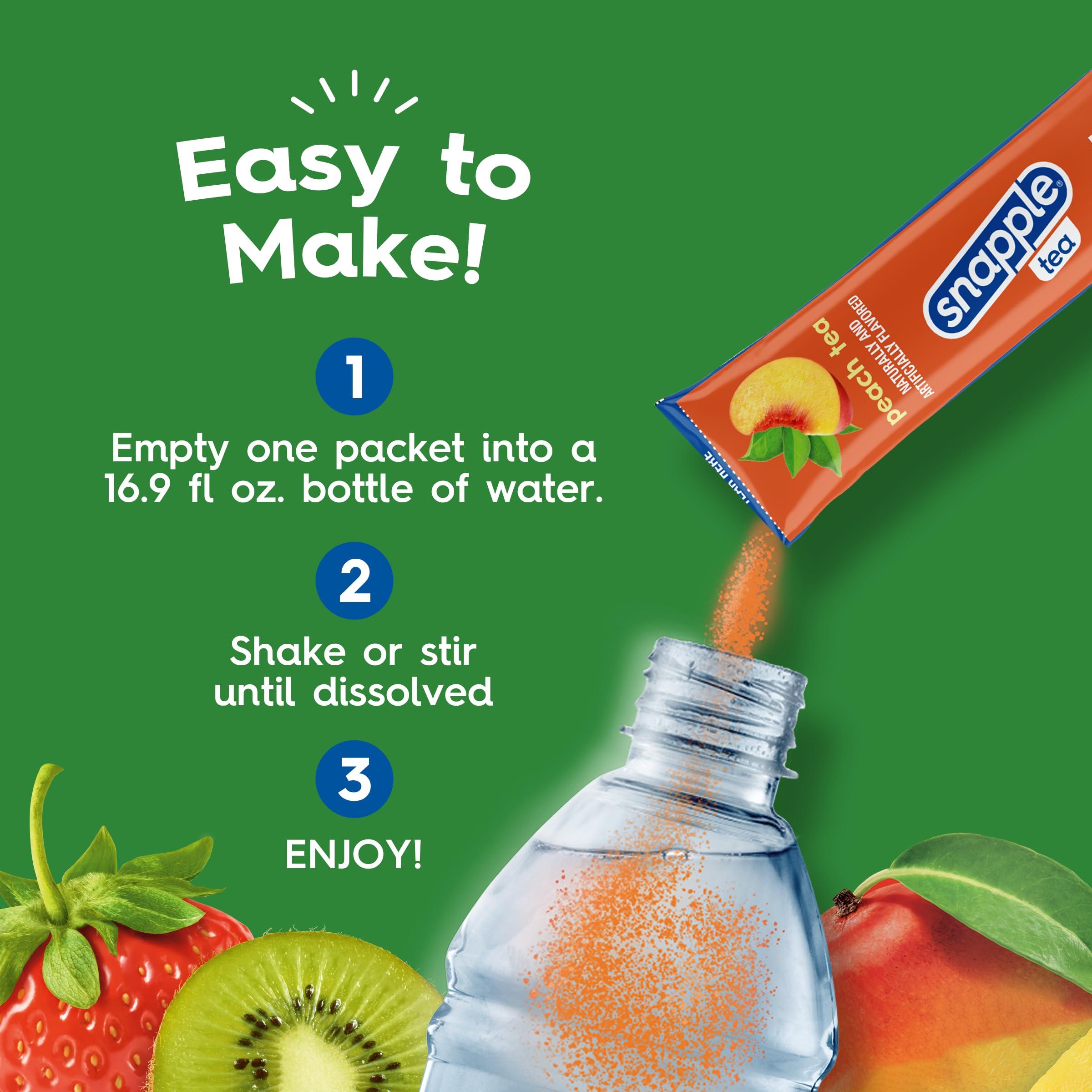 Juicy Mixes Snapple Tea Sugar Free & Delicious, Made with Natural Flavors (Peach, 72 Sticks)