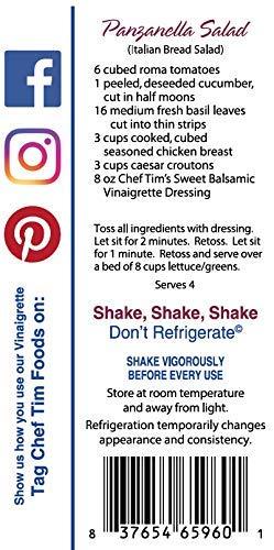 Chef Tim Foods Chef Tim's Sweet Balsamic Vinaigrette 12.7 oz. (Pack of 3) Salad Dressing & Marinade "Shake, Shake, Shake. Don't Refrigerate"