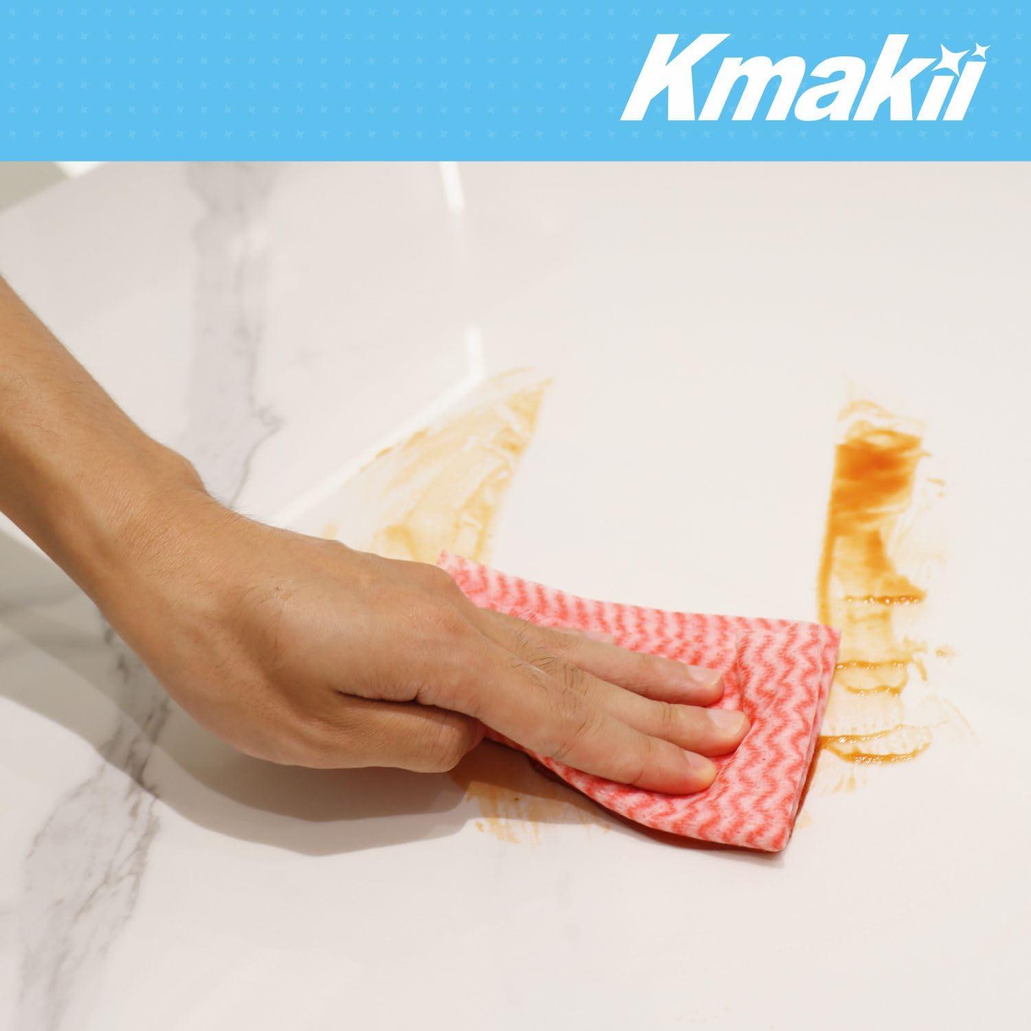 KMAKII KMAKII Handi Wipe Reusable Cloths - Multi-Purpose Disposable Dish Cloths and Towels, Ultra Absorbent, Fast-Dry, Durable Cleaning Wipes for Kitchen and Home, 4colors, 11.8 x 21 inches, Pack of 80