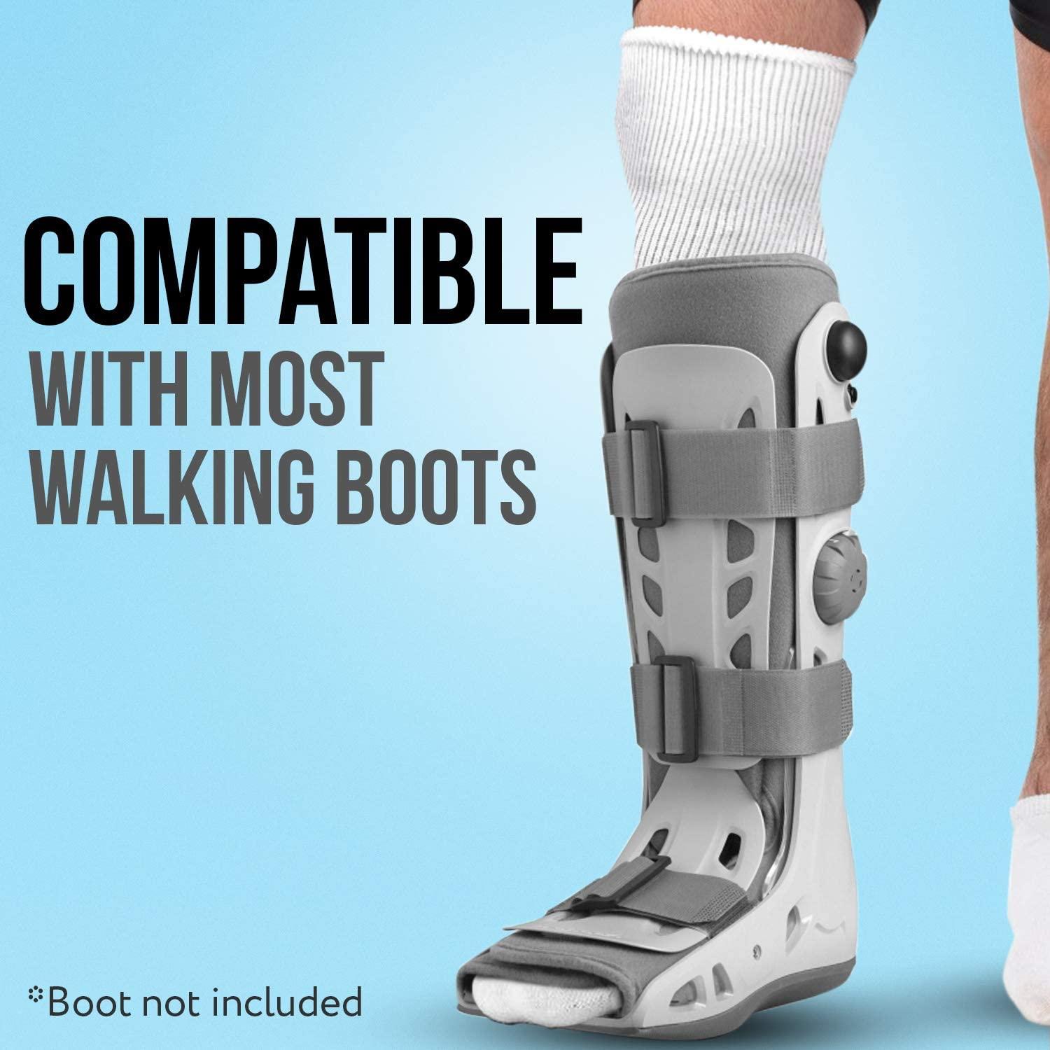 IMPRESA IMPRESA [3 Pack] Replacement Sock Liner for Aircast Compression Walking Boot or Walker Brace - Breathable Orthopedics Socks for Cast Boot - Walking Boot Socks for Women and Men - One Size Fits Most