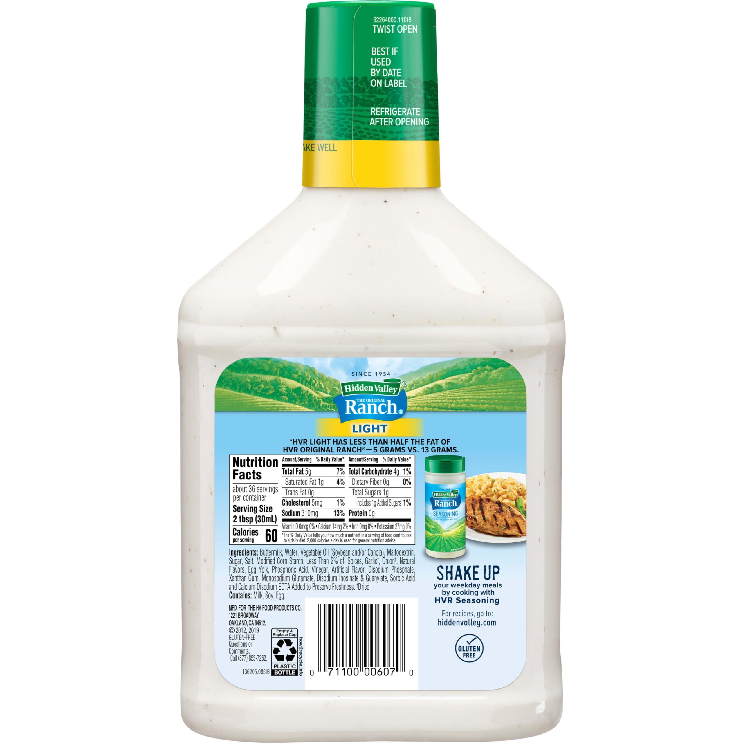 Hidden Valley Hidden Valley Original Ranch Light Topping and Dressing, Gluten Free, 36 Ounce Bottle (Package May Vary)