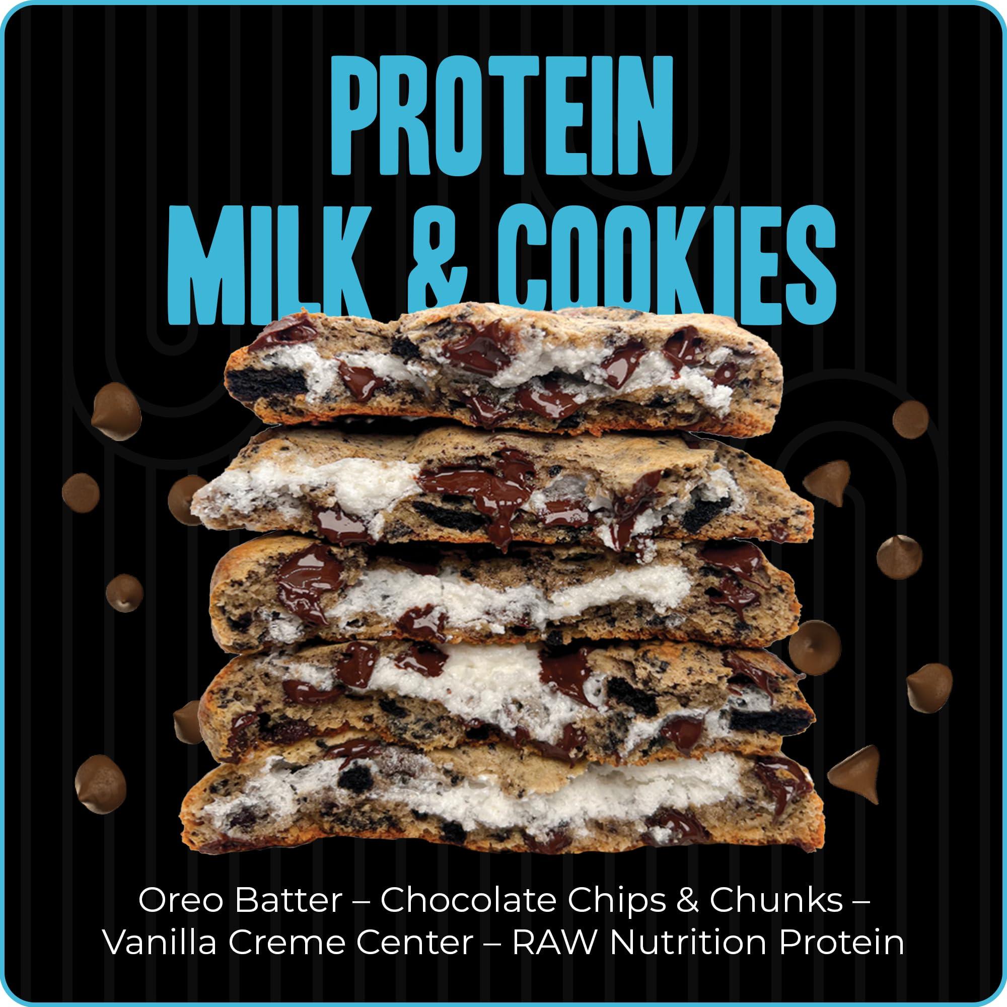 My Cookie Dealer My Cookie Dealer Protein Cookies, Milk and Cookies (3-Pack, 4oz Cookie) - 18g Protein per Cookie (Made with RAW Nutrition Protein) - Individually Wrapped Travel Snacks