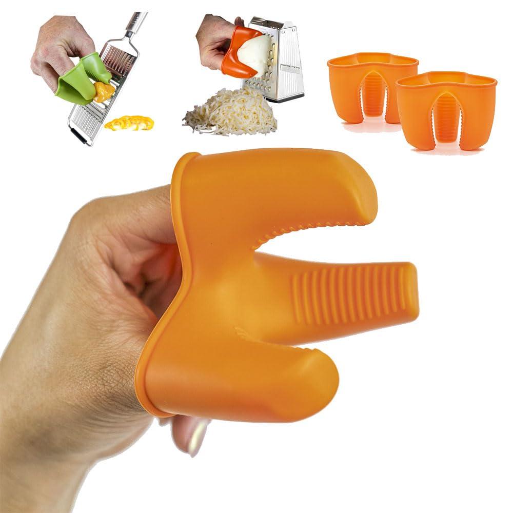 Ready Grips Silicone Finger Guard Protector for Grating Cheese & Vegetables with Mandolin Slicer, Kitchen Accessories, 2 Pack