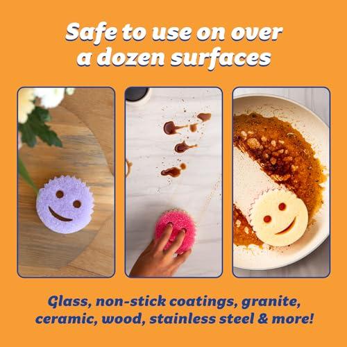 Scrub Daddy Scrub Daddy Scrub Mommy Sponges - Dish Scrubber + Non-Scratch Cleaning Sponges Kitchen, Bathroom + Multi-Surface Safe - Stain + Odor Resistant Dual-Sided Dish Sponges for Scrubbing (3 Count)
