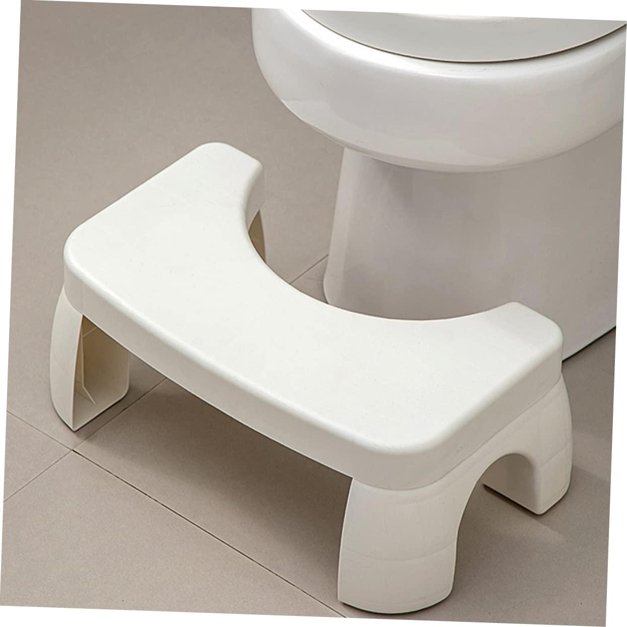 FRCOLOR FRCOLOR Thickened Toilet Stool Bathroom Toilet Stool Squat Adult Potty Stool Toilet Foot Stool for Adults Simple Sitting Stools Stool Poop Step Stool Household Footstool White Plastic
