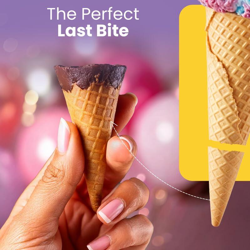 Pure Temptation Pure Temptation Gold Chocoblast Waffle Cones [36 Pieces] Snacks for Kids & Adults - Non-Meltable Valentine Chocolate Box - Individually Wrapped Chocolate-Filled Waffle Cones Bites - Chocolate