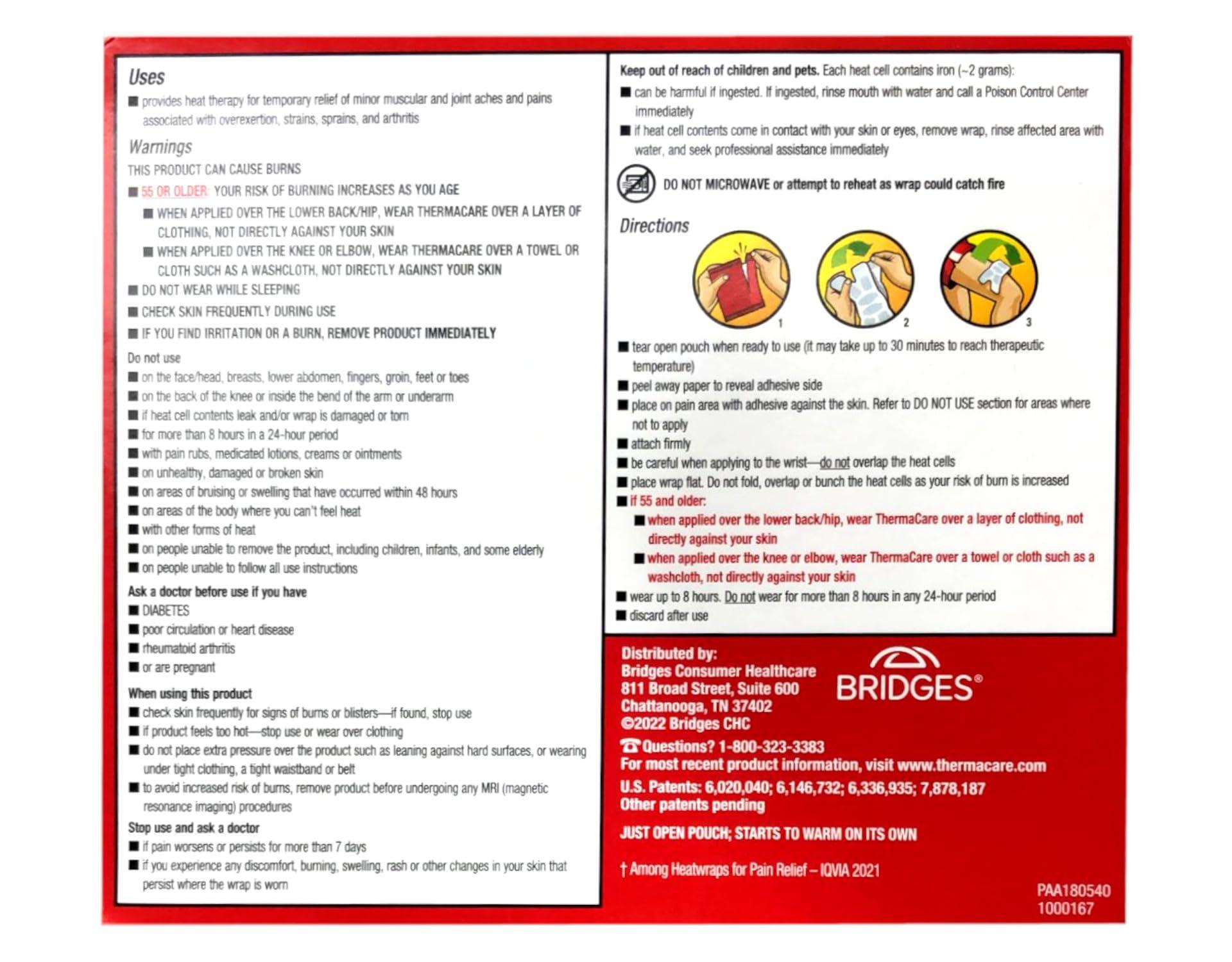 ThermaCare ThermaCare Advanced Multi-Purpose Joint Pain Therapy (4 Count, Pack of 3) Heatwraps, Up to 8 Hours of Pain Relief, Temporary Relief of Joint Pains