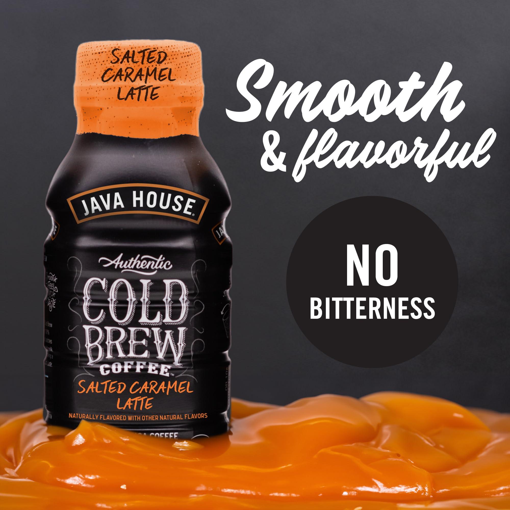 Java House Java House Cold Brew Coffee, Salted Caramel Latte, 12 Pack of 8oz Bottles, Ready to Drink Instant Cold & Iced Coffee (Salted Caramel Latte)