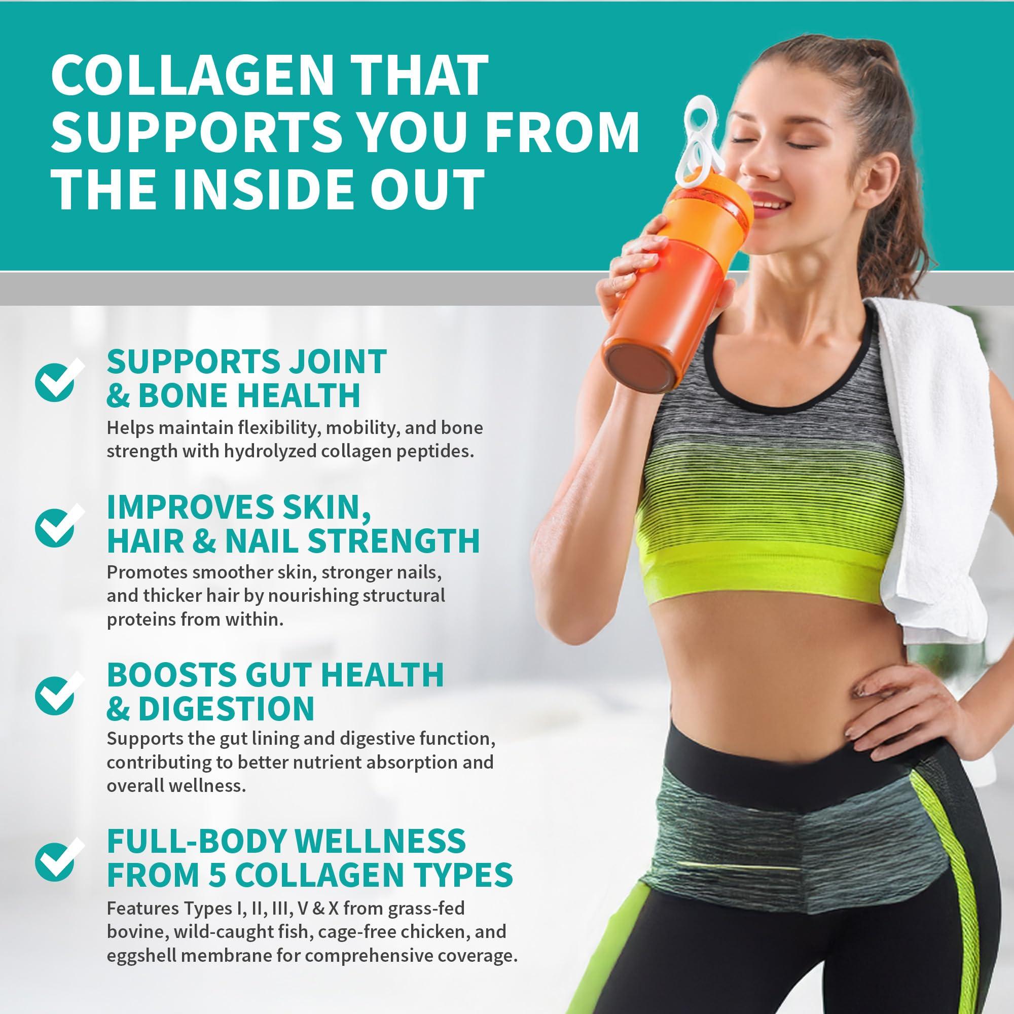 CB Supplements CB Supplements NSF Certified for Sport Multi Collagen Protein Powder Bone, Skin, Hair, and Joint Support | Hydrolyzed Collagen Supplements (58 Servings (Pack of 1), Unflavored)