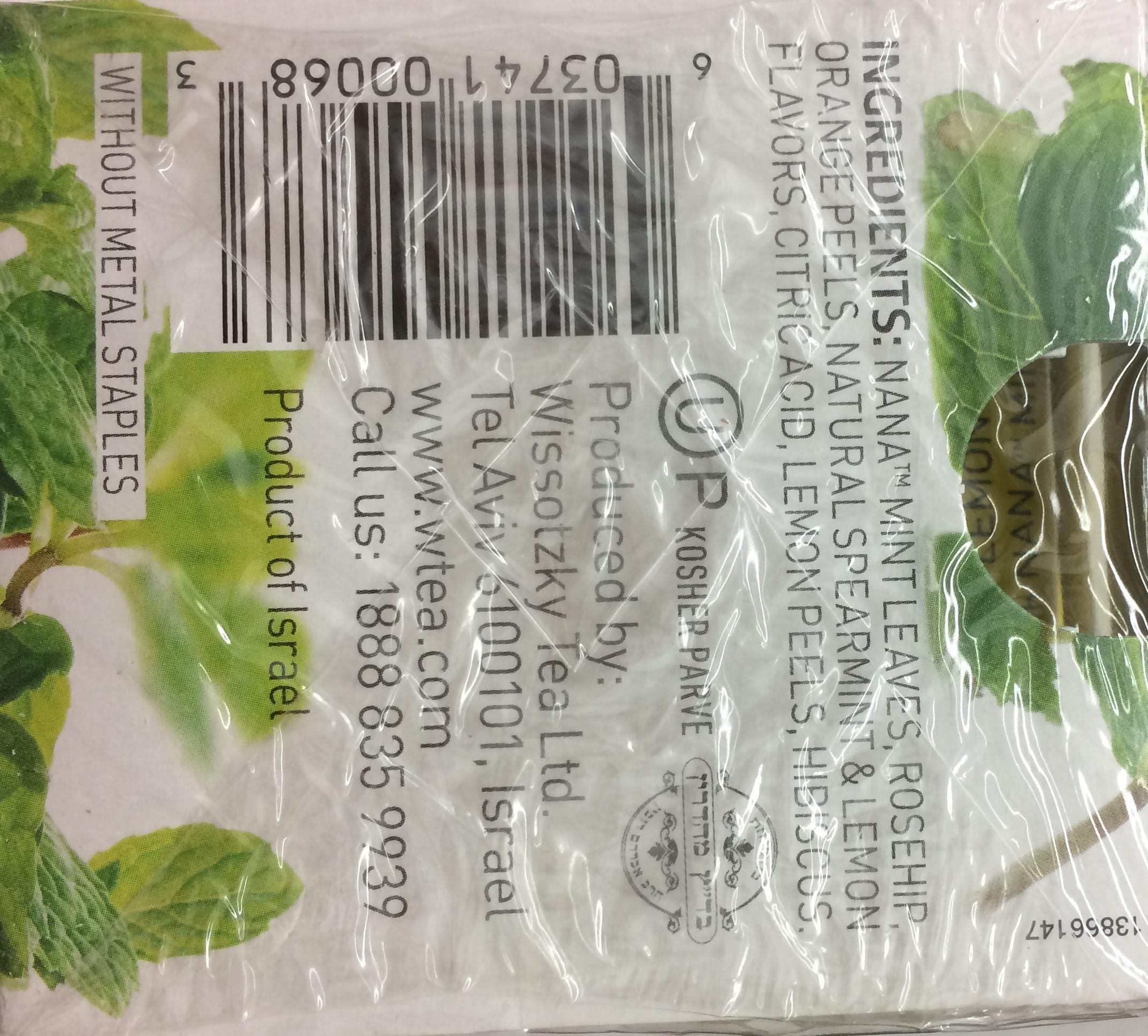 Wissotzky Tea Wissotzky Nana Mint & Lemon Fusion Tea (3 Pack - 60 Tea Bags) | Invigorating Blend | Caffeine Free Tea | Digestive Support