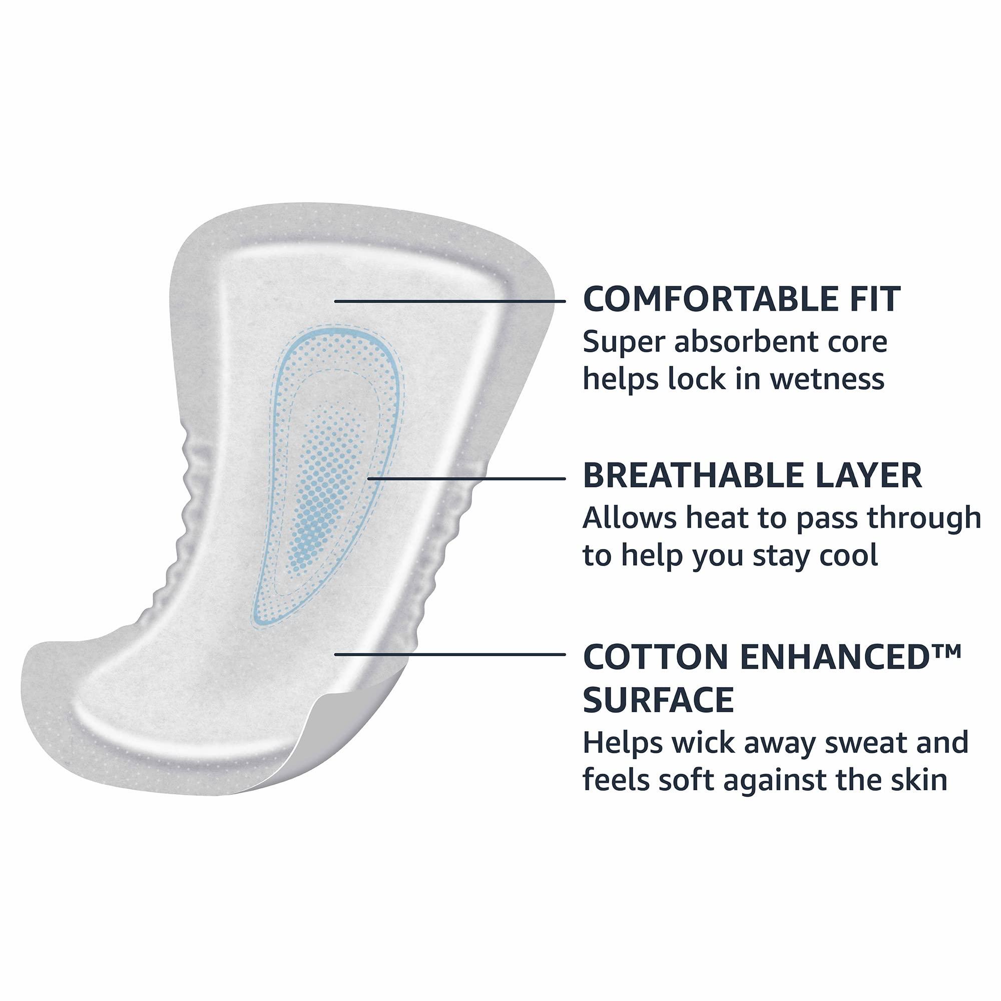 Amazon Basics Amazon Basics Men\'s Incontinence Guards, Maximum Absorbency, 52 Count, (1 Pack of 52)