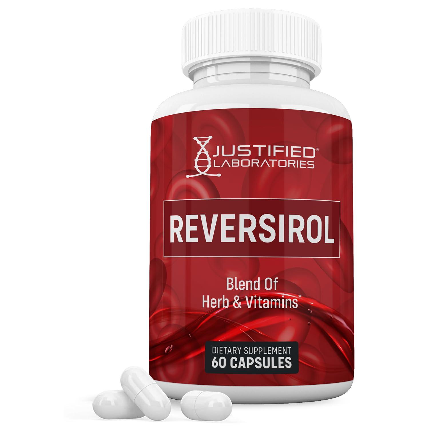 Justified Laboratories Reversirol Advanced Formula 620MG Formula Supplement Pills 60 Capsules