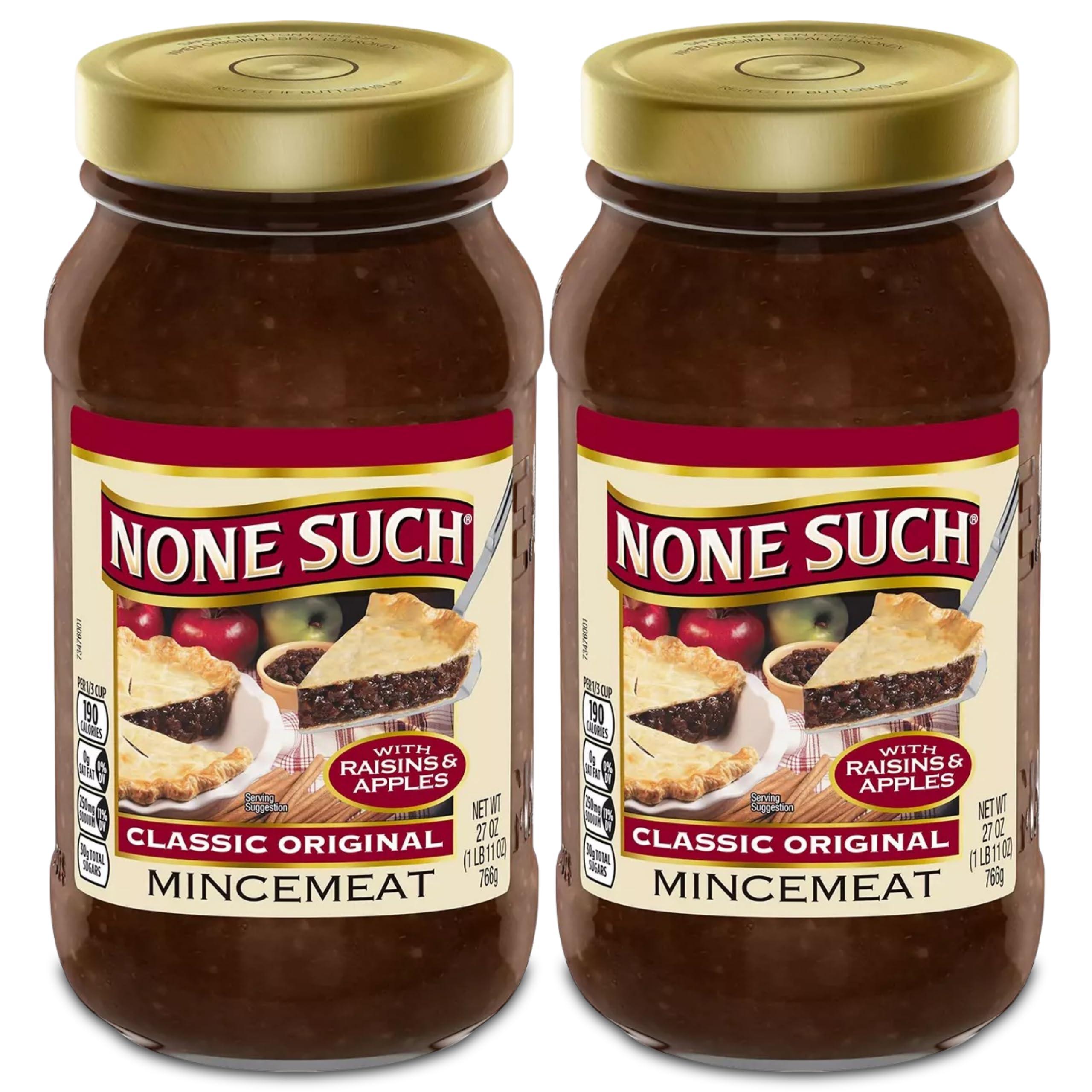None Such None Such Mincemeat Classic Original, with Apples and Raisins, Gourmet, All Natural, No High Fructose Corn Syrup, 27 Ounce (Pack of 2)