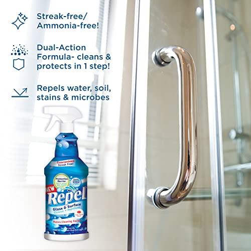 Clean-X Clean-X REPEL Glass & Surface Cleaner 32 fl. oz. - Cleans & Repels water spots and dirt on glass, mirror, tile and multi surface by UNELKO (3)