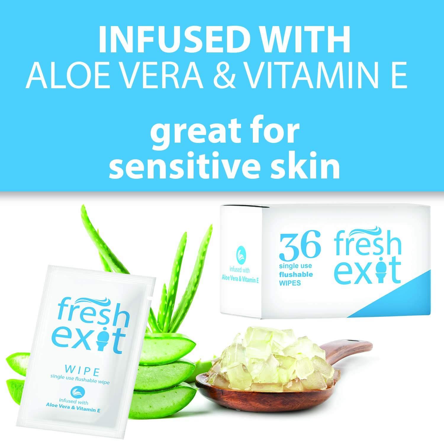 FreshExit FreshExit  Individually Wrapped Flushable Wipes for Adults  a Large, Personal Wipe in a Small, Discreet Package  Feminine Wipes - 36 Count  Great Travel Wipes & Butt Wipes