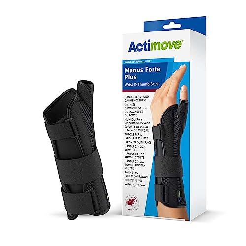 Actimove Actimove Professional Manus Forte Plus Wrist Support & Thumb Brace | Wrist Splint for Arthrosis, Rheumatoid Arthritis, Sprains, Tendon, Soft Tissue & Ligament Injuries, Postoperative Care | Black, Left, X-Small