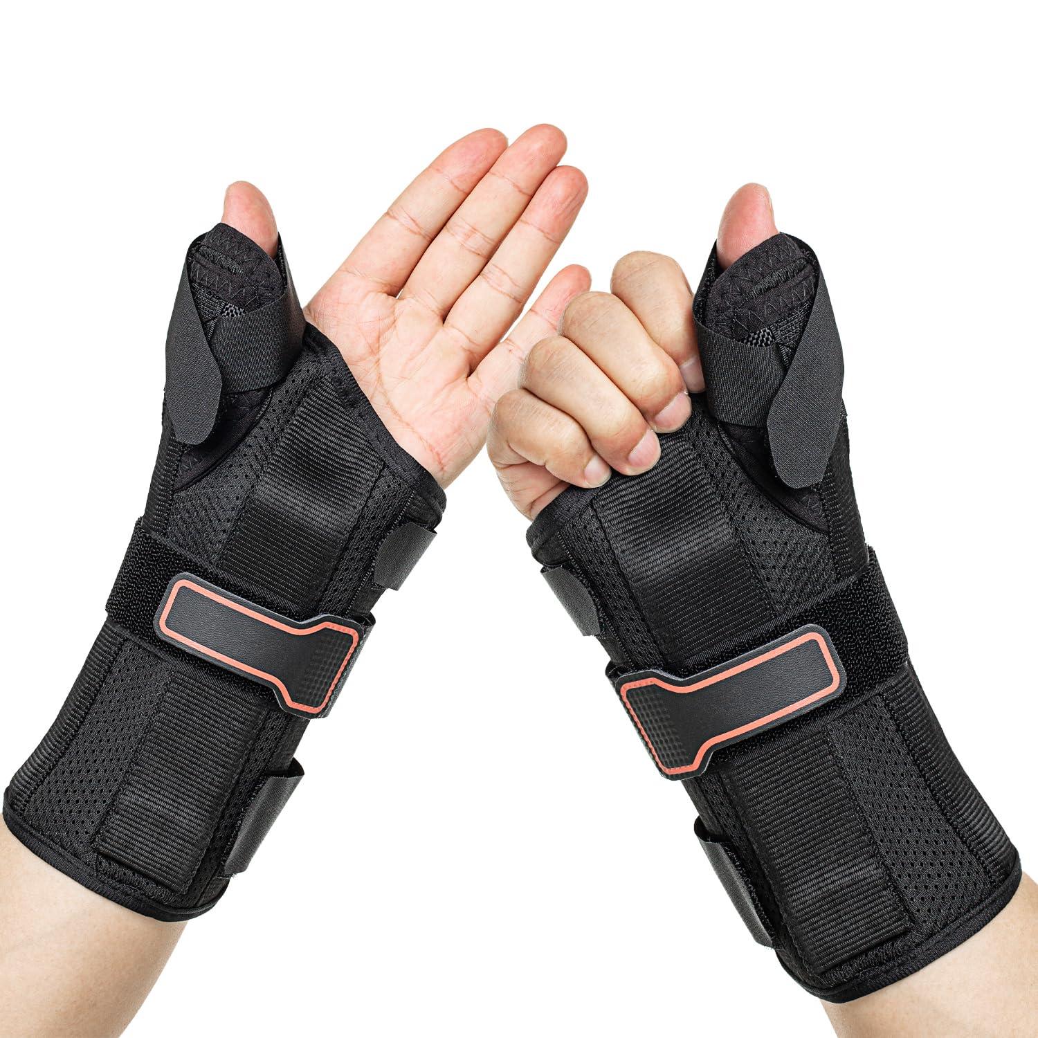 Honarry Honarry Wrist Brace with Thumb Spica Splint for De Quervain\'s Tenosynovitis, Tendonitis, Arthritis, Sprains, Carpal Tunnel Pain (Left-Small)