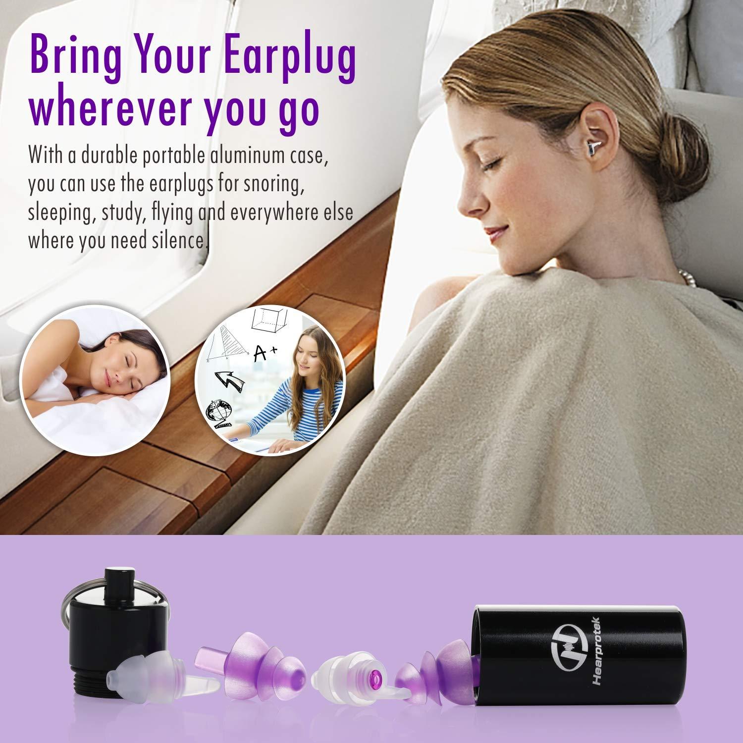 Hearprotek Hearprotek Sleeping Ear Plugs, 2 Pairs Ear Plugs (32db & 30db) Ultra Soft Noise Reduction and Hearing Protection earplugs for Side Sleepers