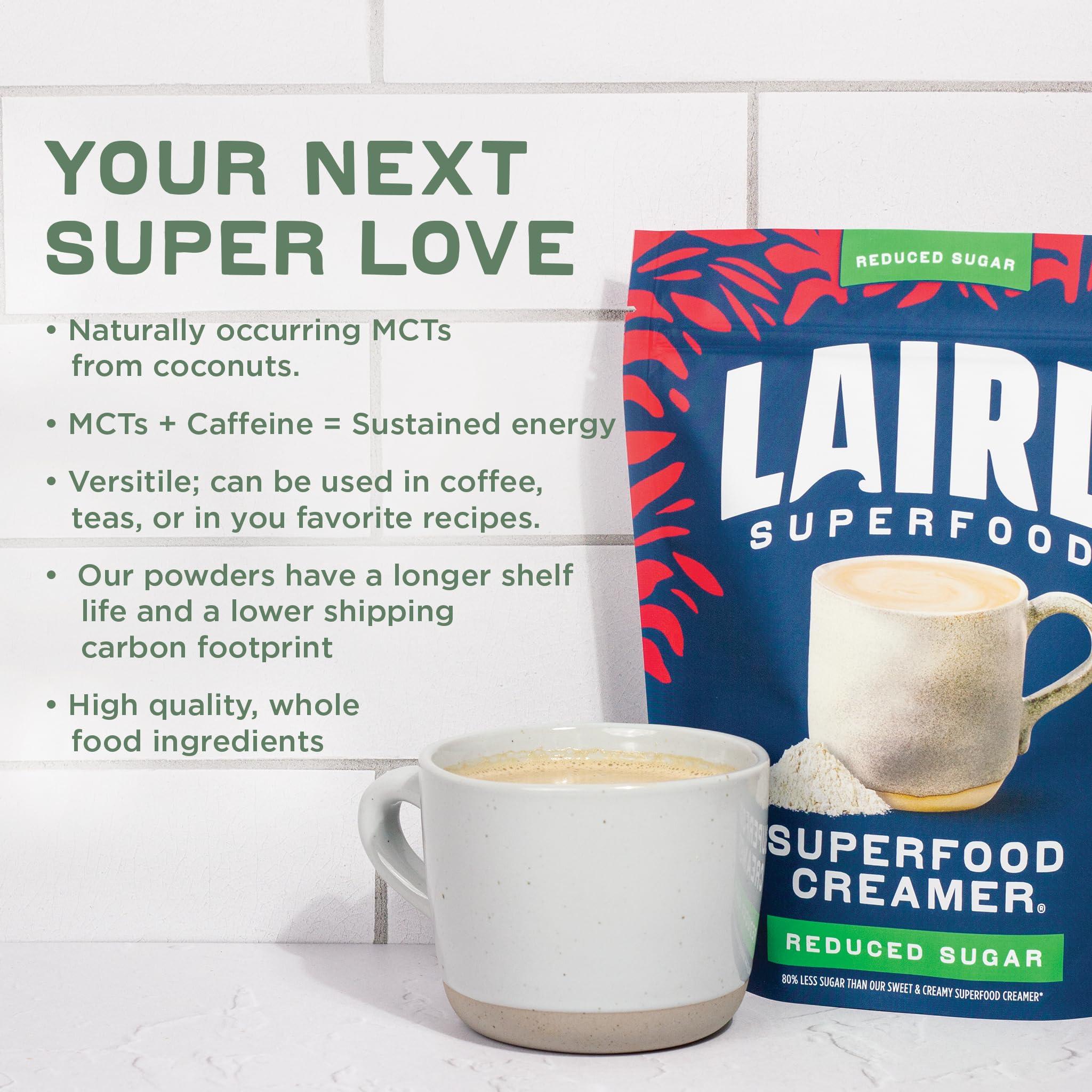 Laird Superfood Laird Superfood Non-Dairy Reduced Sugar Superfood Coconut Powder Coffee Creamer, Keto, No Sugar Added, Gluten Free, Non-GMO, Vegan, 8 oz. Bag, Pack of 1