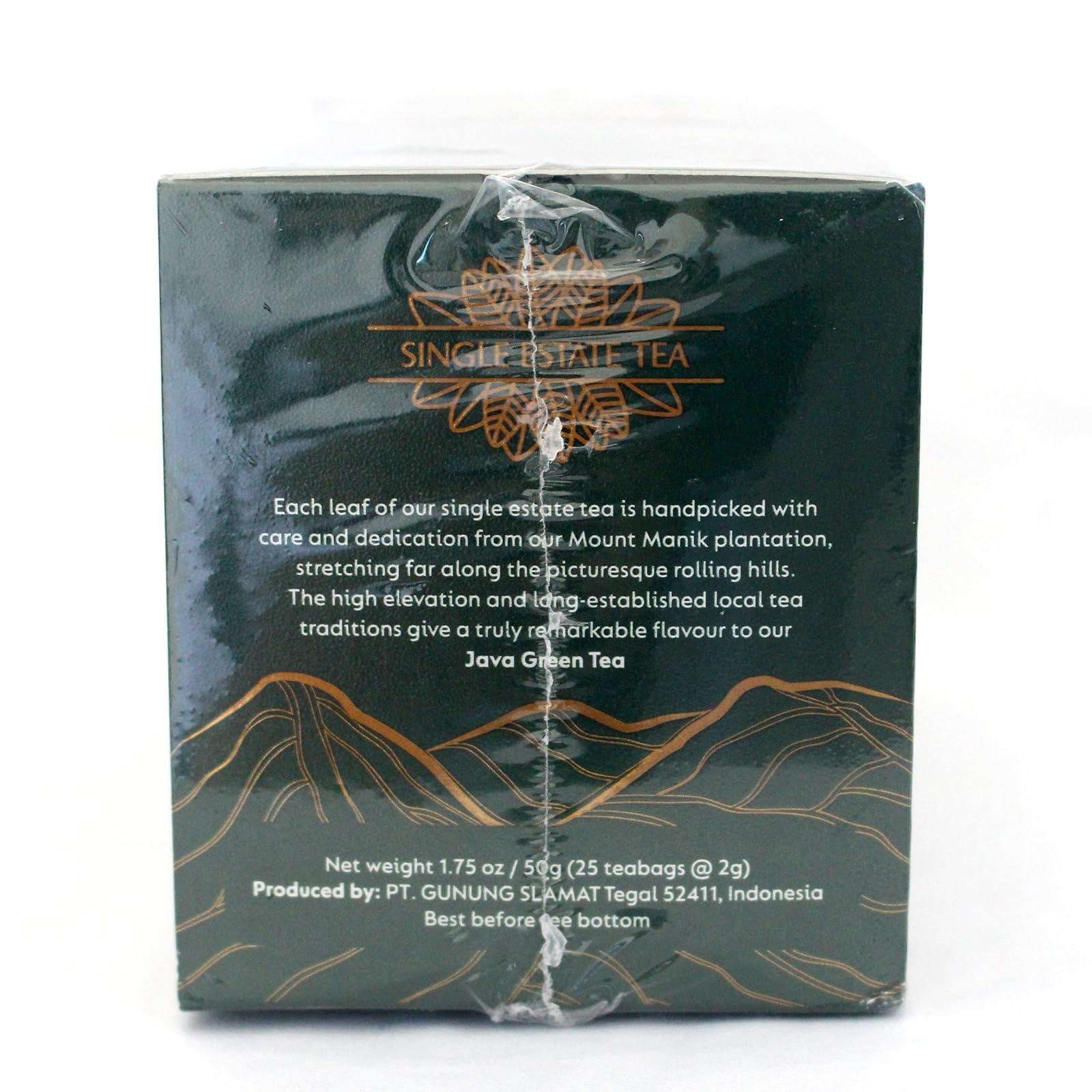 PT.Gunung Slamat Sosro Heritage Java Green Tea, Indonesian Tea, 25 Tea Bags (Pack of 1)