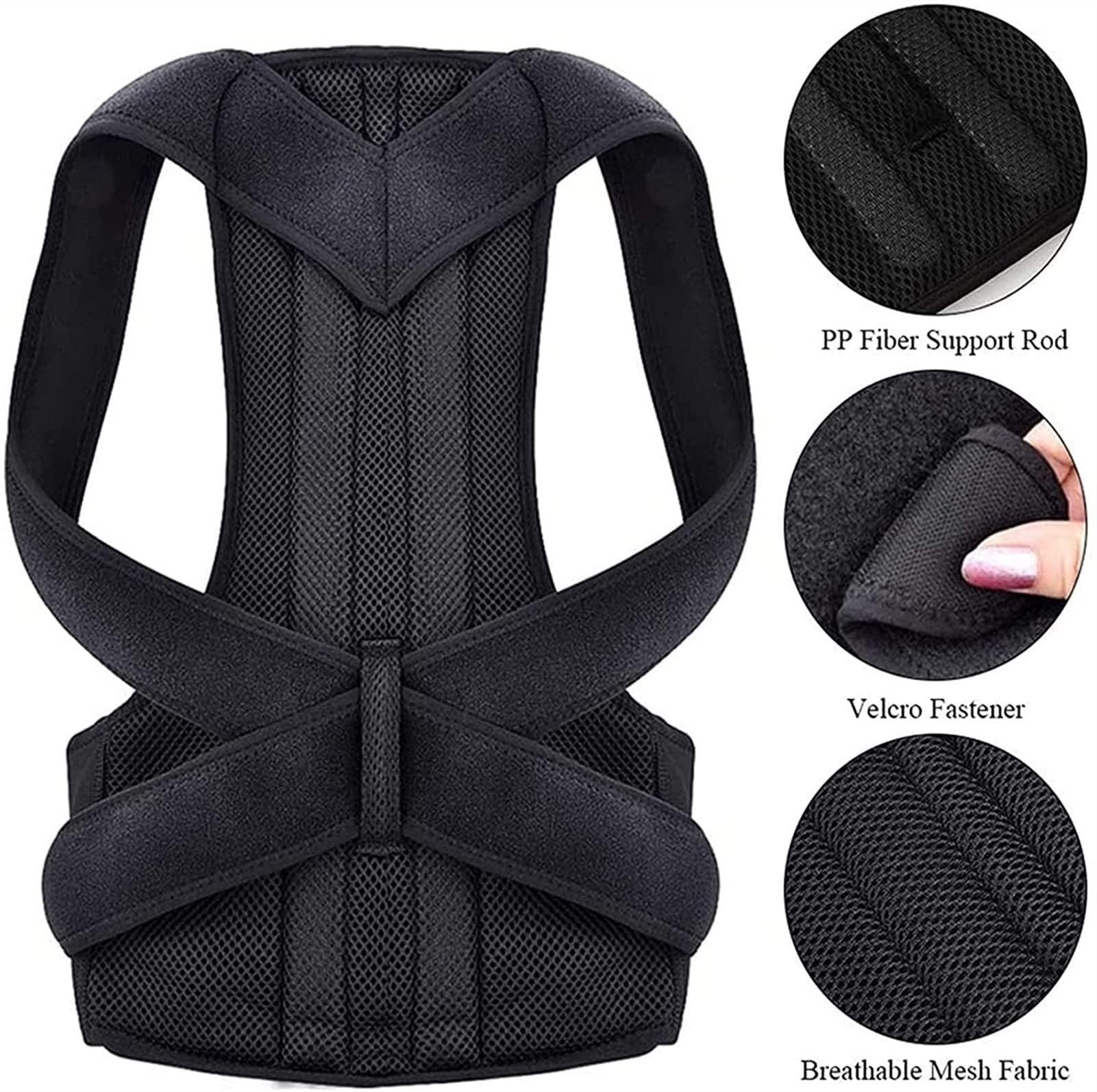 SJHY Posture Corrector Shoulder Support Back Brace,Providing Pain Relief for Neck, Breathable Fabric Lumbar Support Brace Back Posture (Size : Medium)