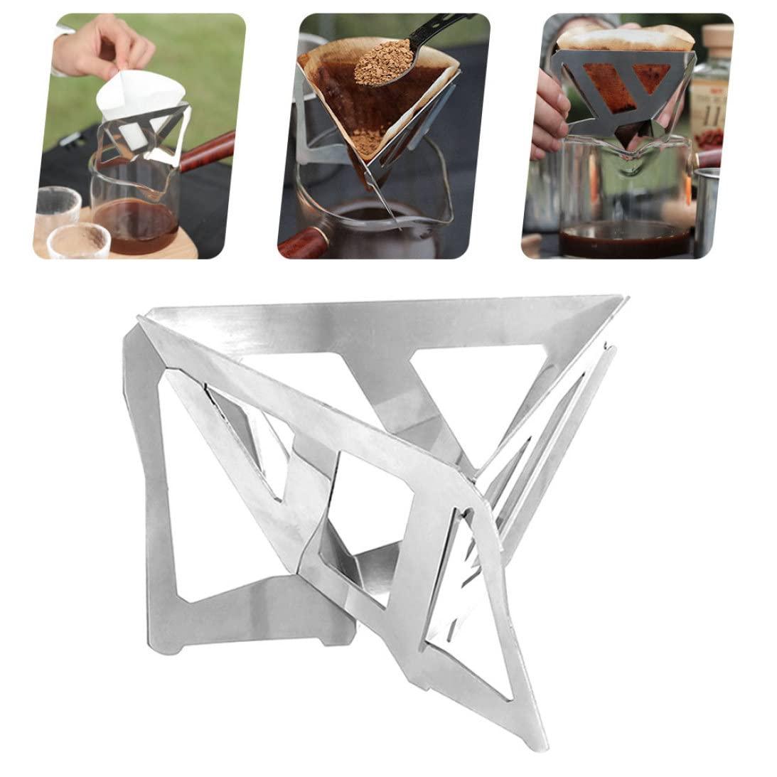 Mednkoku Collapsible Coffee Dripper Stainless Steel Portable Traveling Filter Drip Rack Stand Coffee drip stand