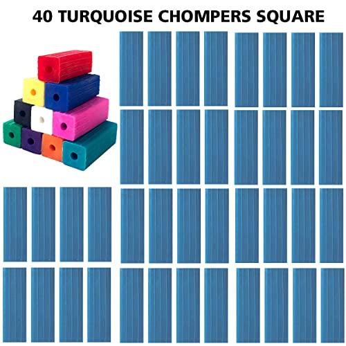 Dental Factory Direct Squared CHOMPERS Aligner Tray Seaters for Orthodontic Aligner Trays Chewies for Invisalign (40, White)