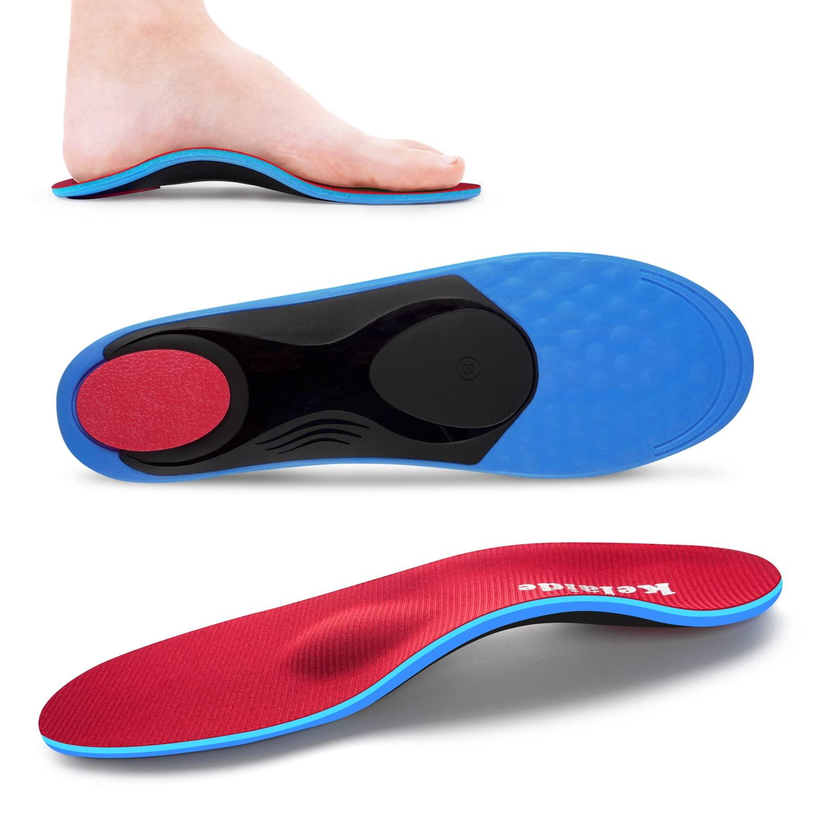 Kelaide Orthotics Arch Support Metatarsalgia Insoles - Mortons Neuroma Inserts Relief Ball of Foot Pain - Orthopedic Insoles for Flat Feet - Shoe Inserts for Plantar Fasciitis (Red M)