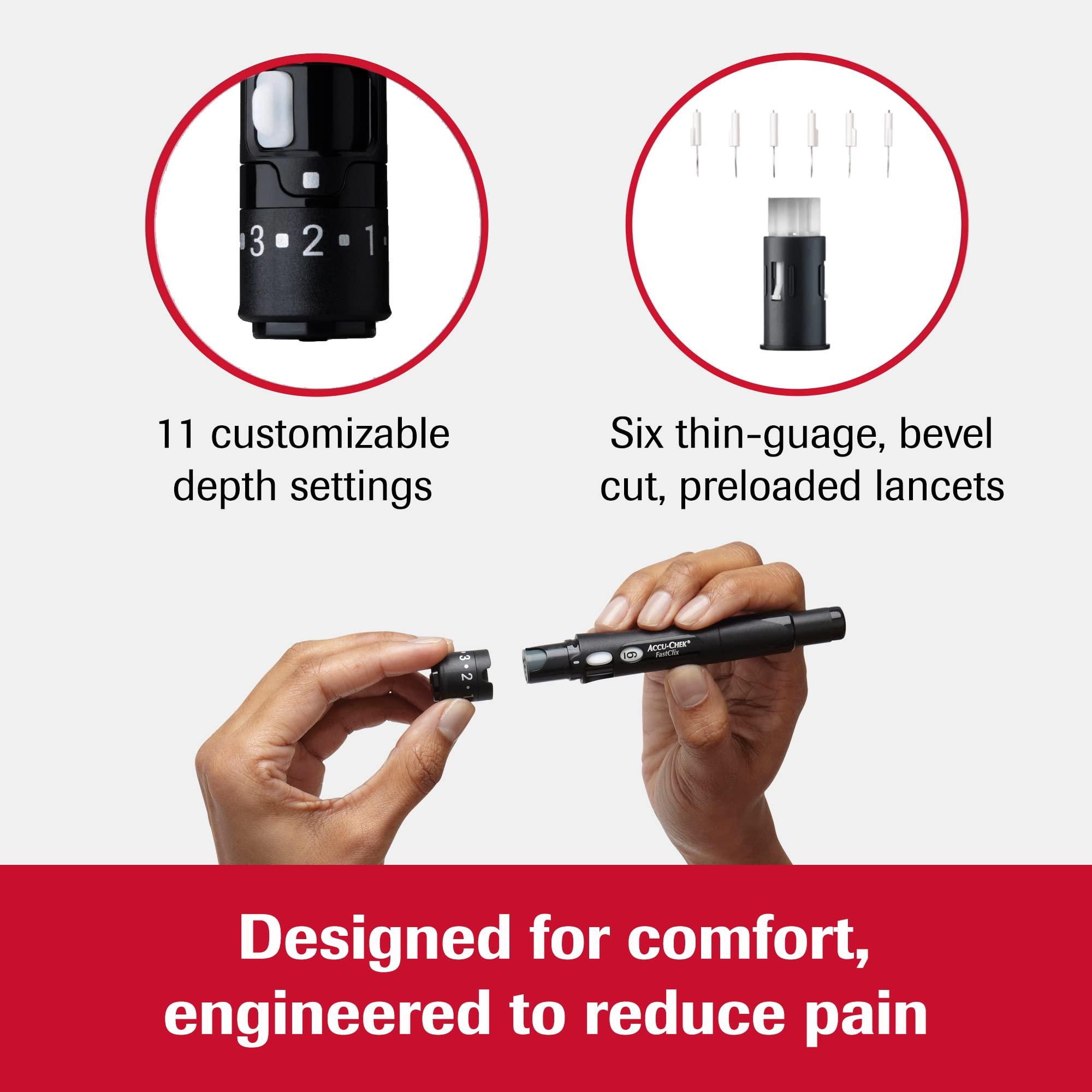 Accu-Chek Accu-Chek FastClix Diabetes Lancing Device with 6 FastClix Lancets for Diabetic Blood Glucose Testing (Packaging May Vary)