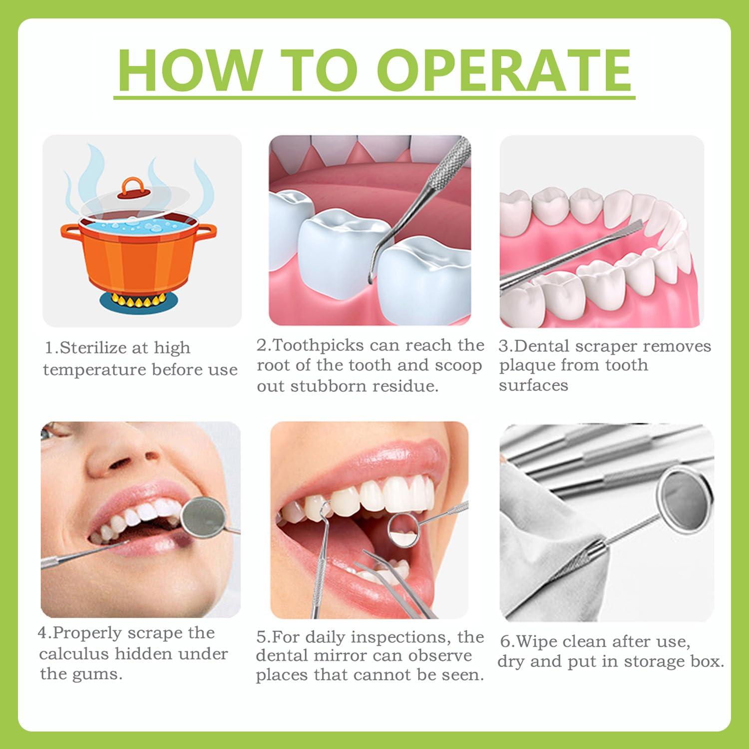 PARYUNGR PARYUNGR Dental Tools, Professional Teeth Cleaning Oral Care Hygiene Kit, Stainless Steel Dental Pick Tooth Scraper Tartar Plaque Remover for Dentist, Personal, Pet Use with Storage Box