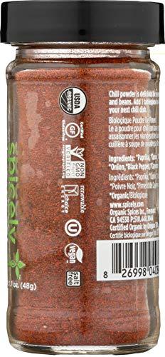 Spicely Organics Spicely Organic Chili Powder 1.70 Ounce Jar Certified Gluten Free