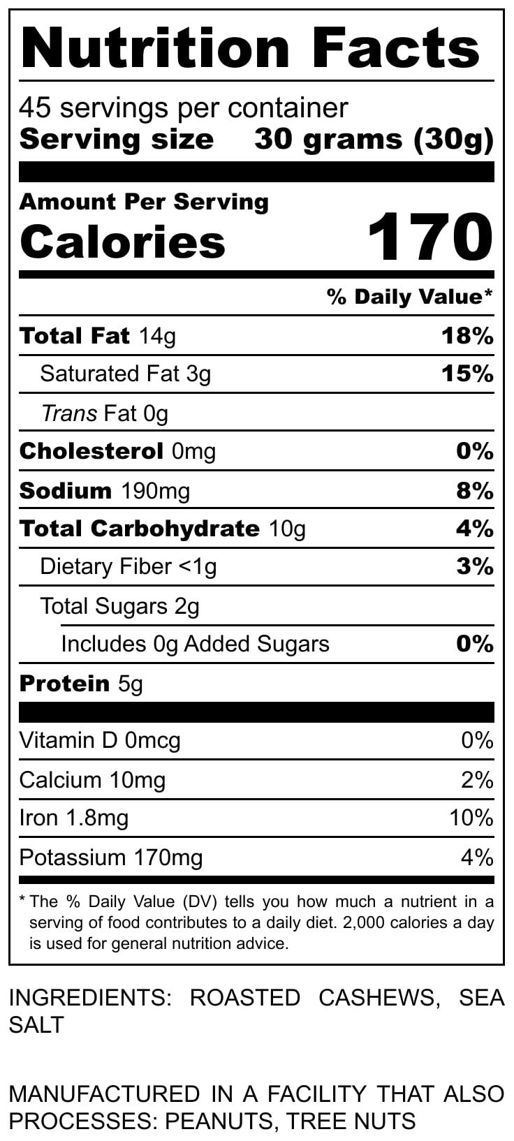 I'M A NUT Oven Dry Roasted Fancy Cashews with Sea Salt-48 oz (3 lb) | Whole Cashews | No Oil | No PPO | Vegan and Keto Friendly | Made from Natural Cashews
