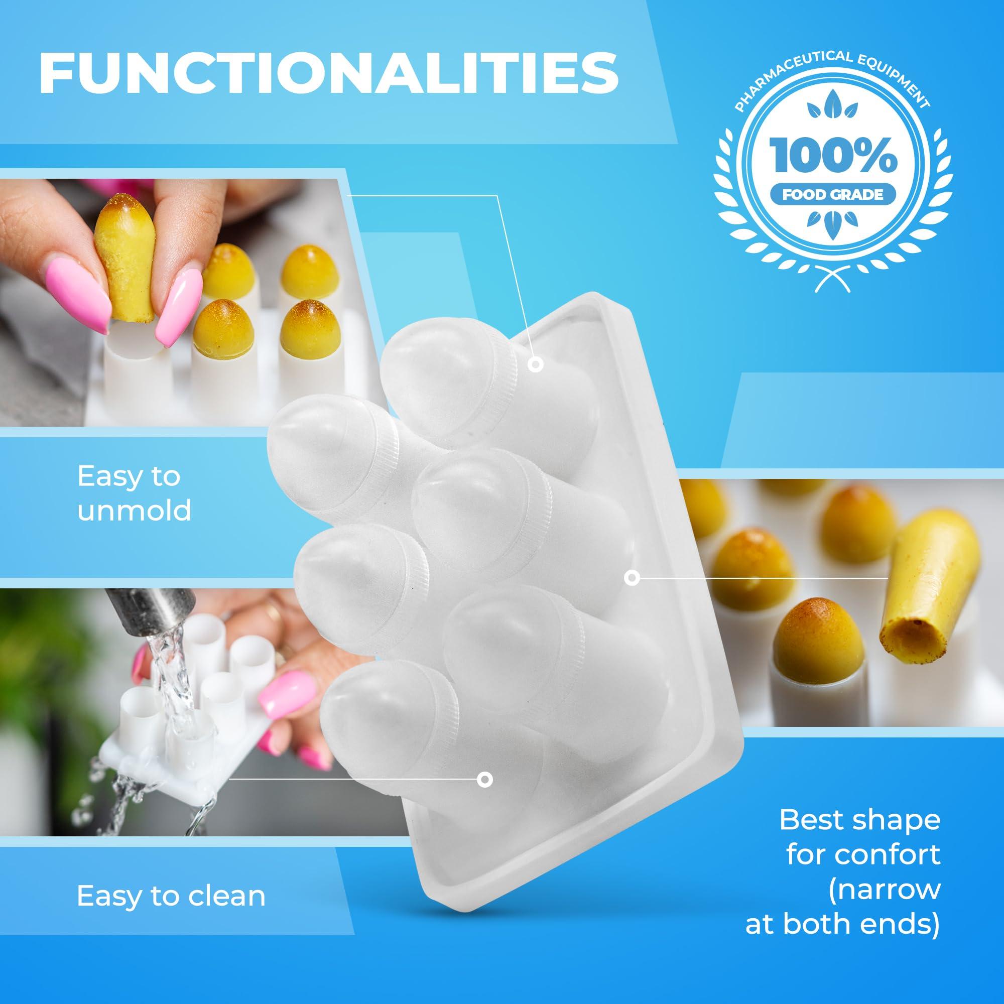 Hoxycom Suppository Molds Kit - Made in France, 3 Sizes (1ml, 2ml, 3ml), Reusable Suppositories Mold - 4 Trays